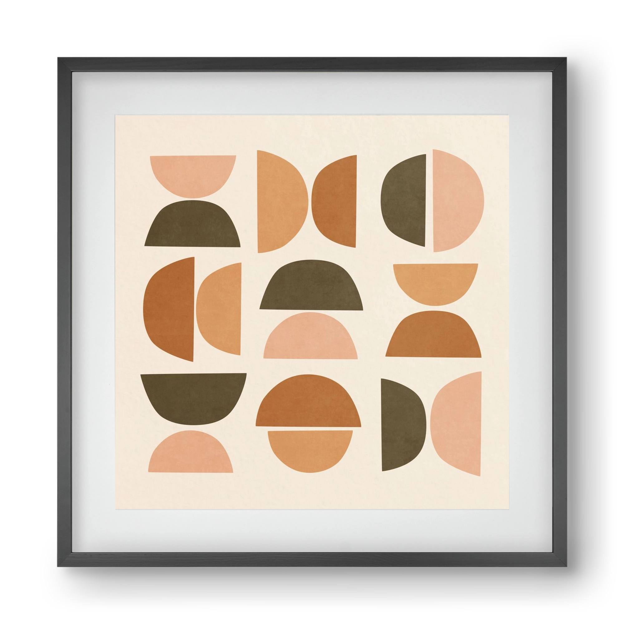 MINIMAL GEOMETIC ART 01, 40x40 cm (30x30 cm), Fekete keret, paszpartuval