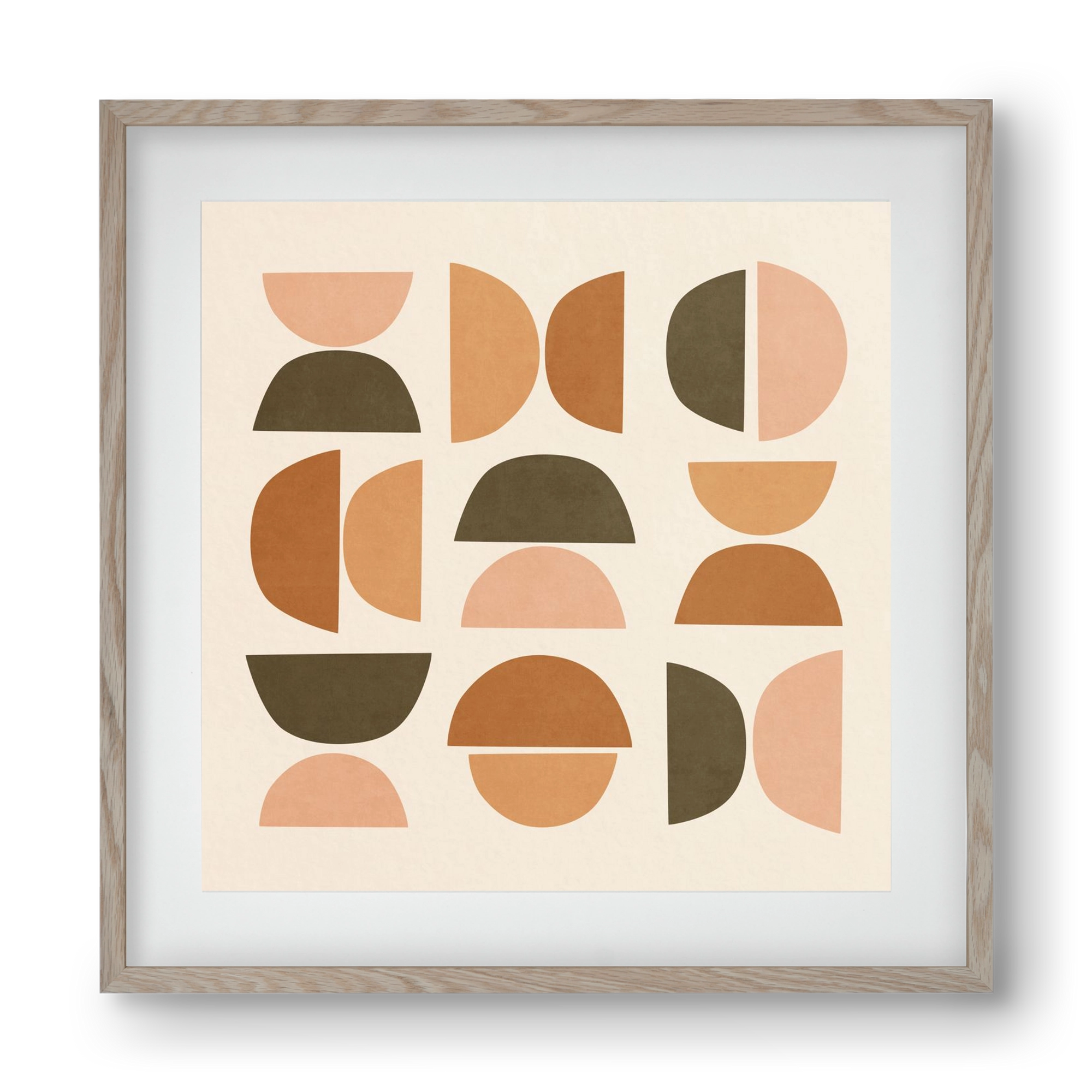 MINIMAL GEOMETIC ART 01, 40x40 cm (30x30 cm), Tölgy keret, paszpartuval