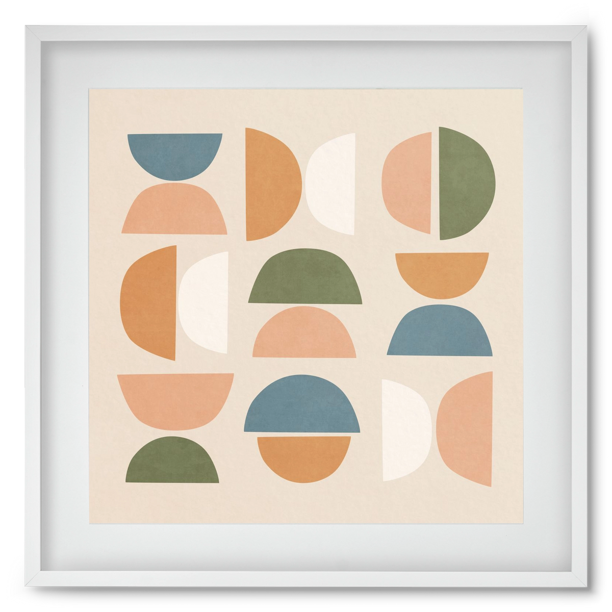 MINIMAL GEOMETIC ART 02, 50x50 cm (40x40 cm), Fehér keret, paszpartuval