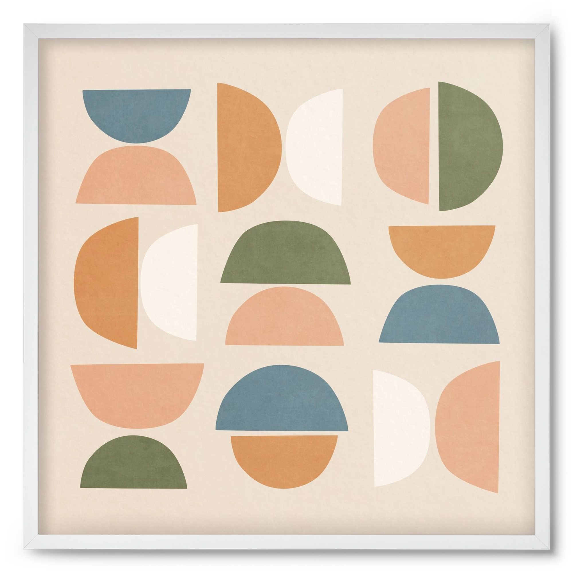 MINIMAL GEOMETIC ART 02, 50x50 cm (50x50 cm), Fehér keret