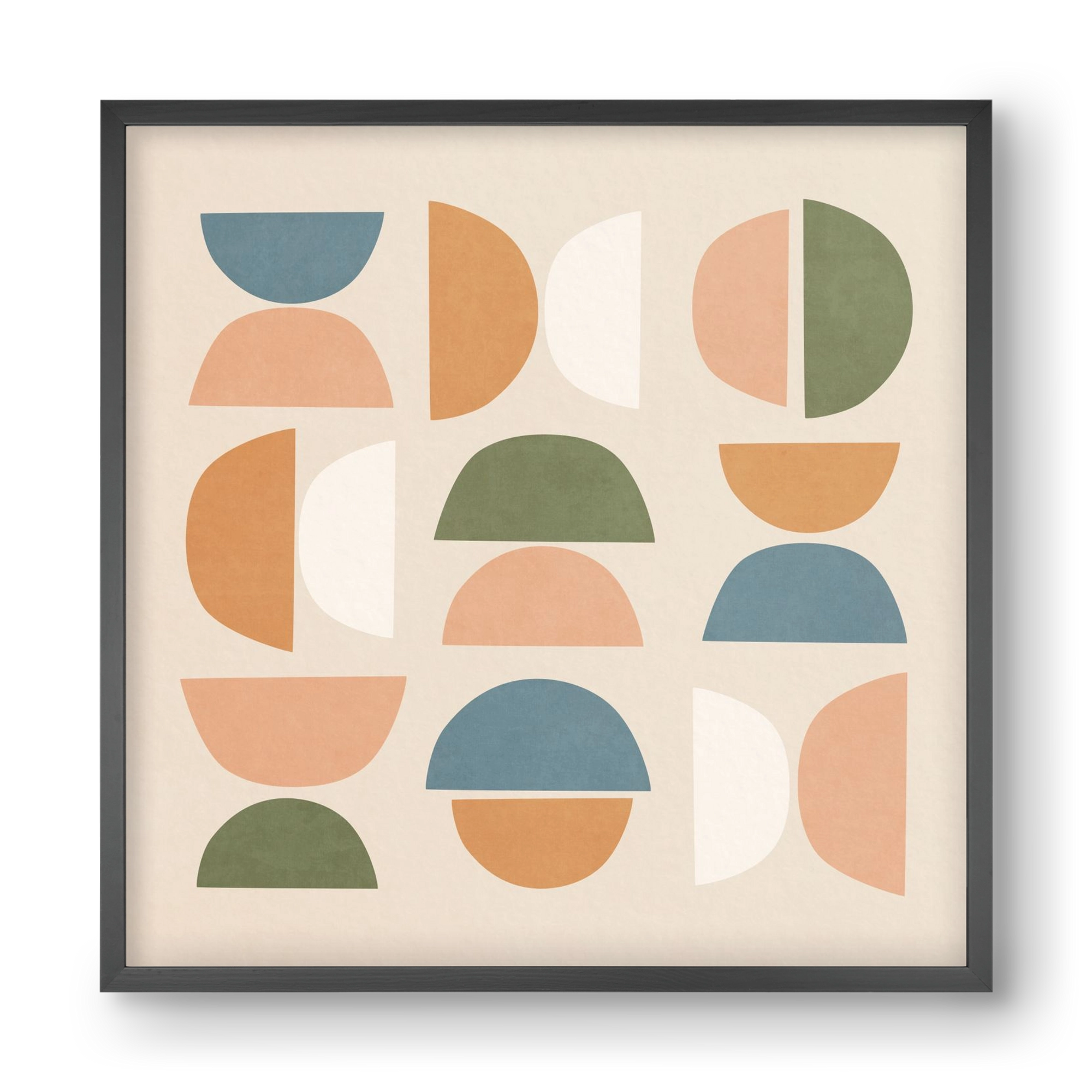 MINIMAL GEOMETIC ART 02, 40x40 cm (40x40 cm), Fekete keret