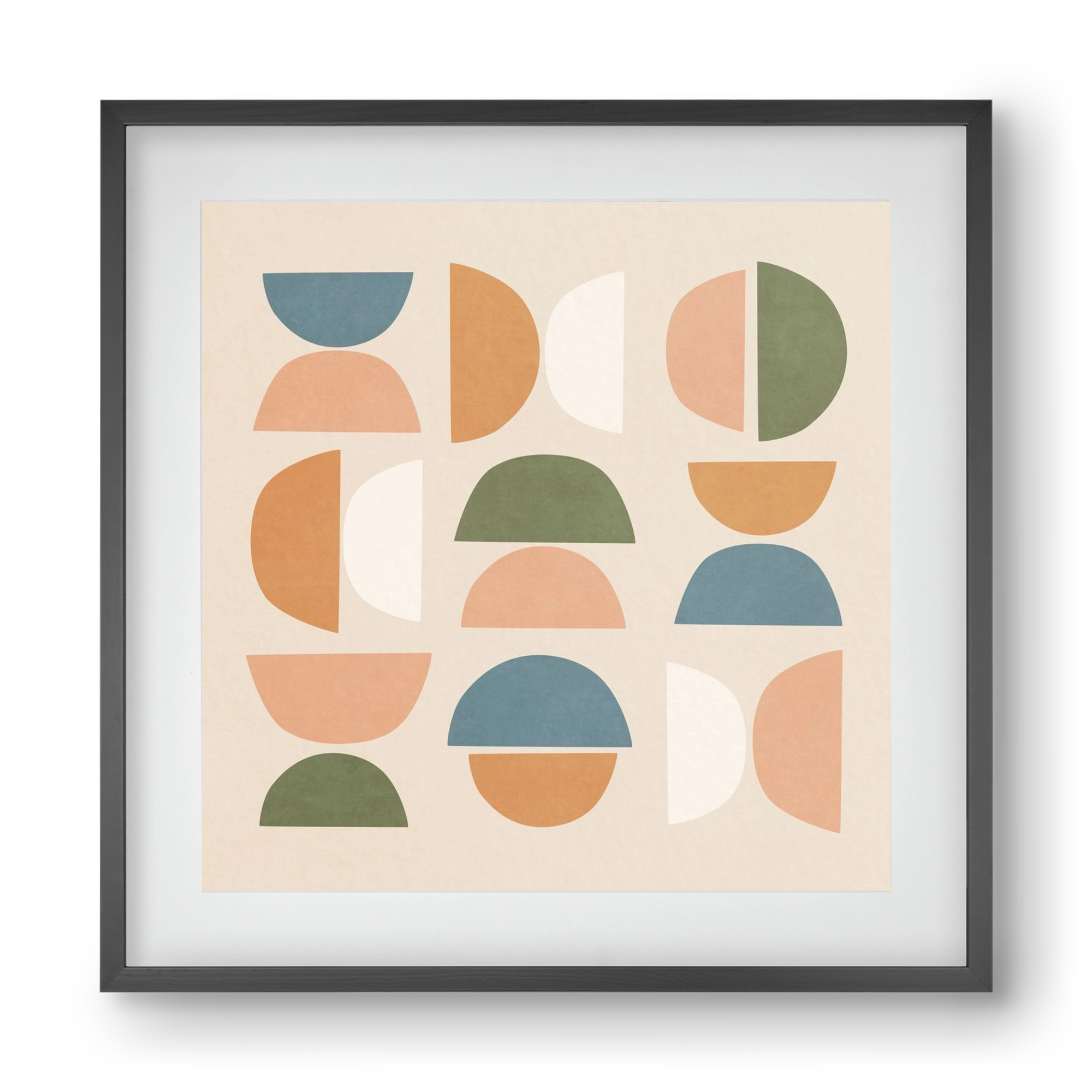 MINIMAL GEOMETIC ART 02, 40x40 cm (30x30 cm), Fekete keret, paszpartuval