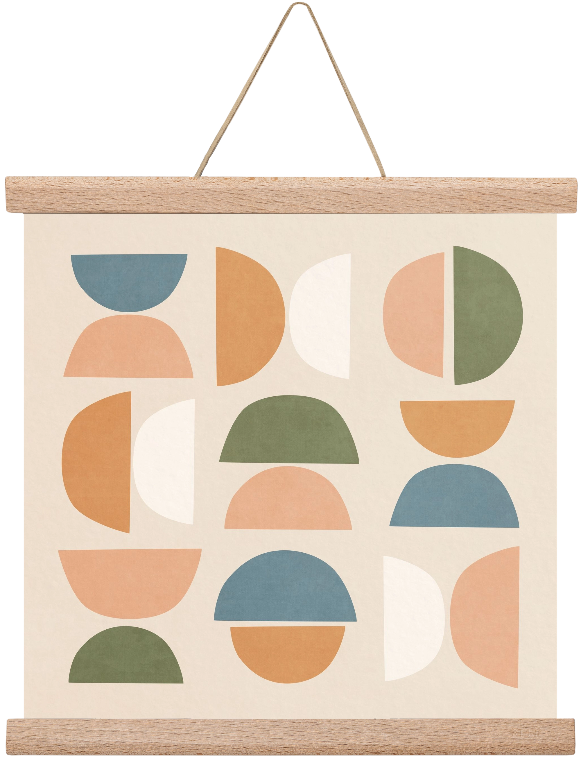 MINIMAL GEOMETIC ART 02, 30x30 cm (30x30 cm), Tölgy akasztó