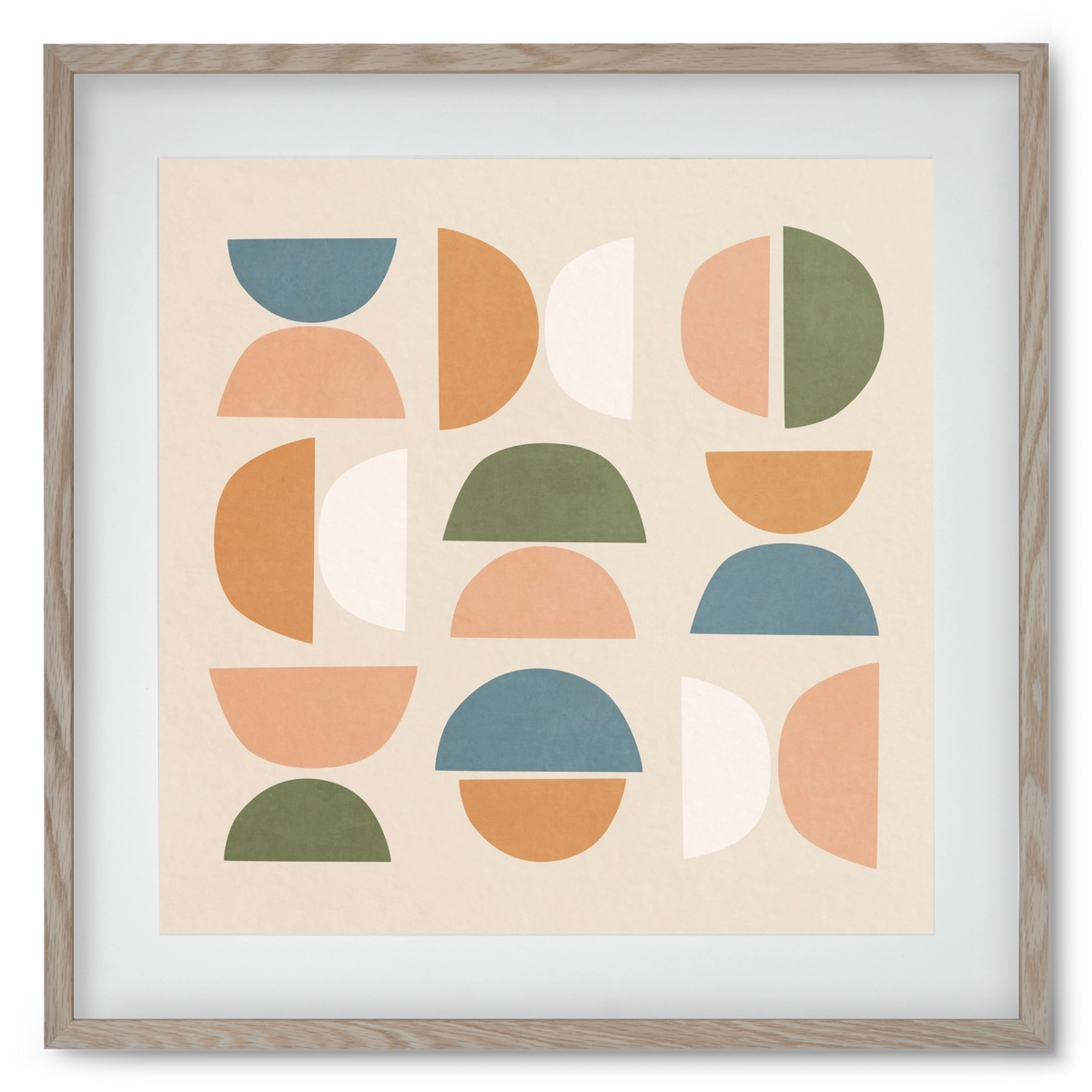 MINIMAL GEOMETIC ART 02, 50x50 cm (40x40 cm), Tölgy keret, paszpartuval