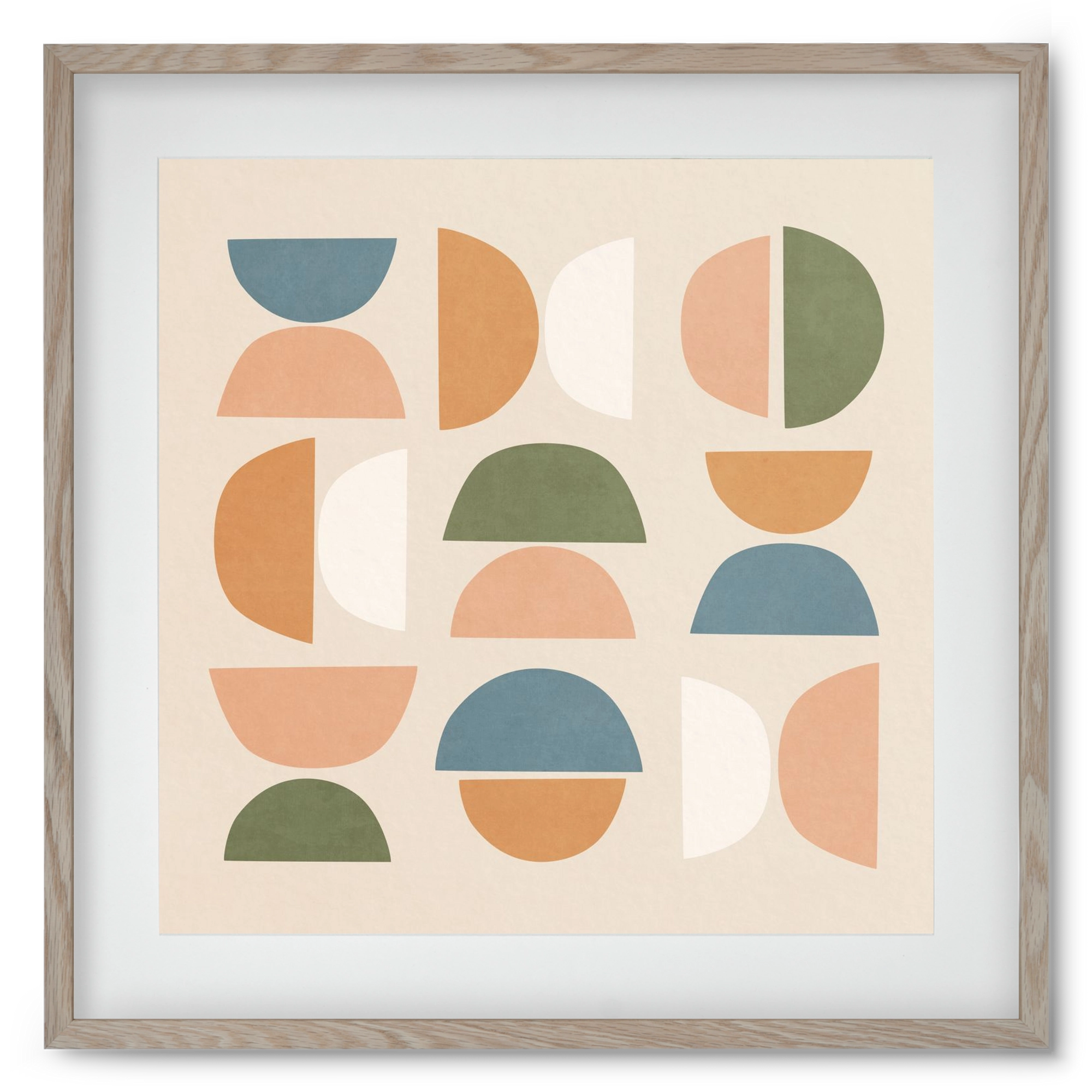 MINIMAL GEOMETIC ART 02, 50x50 cm (40x40 cm), Tölgy keret, paszpartuval