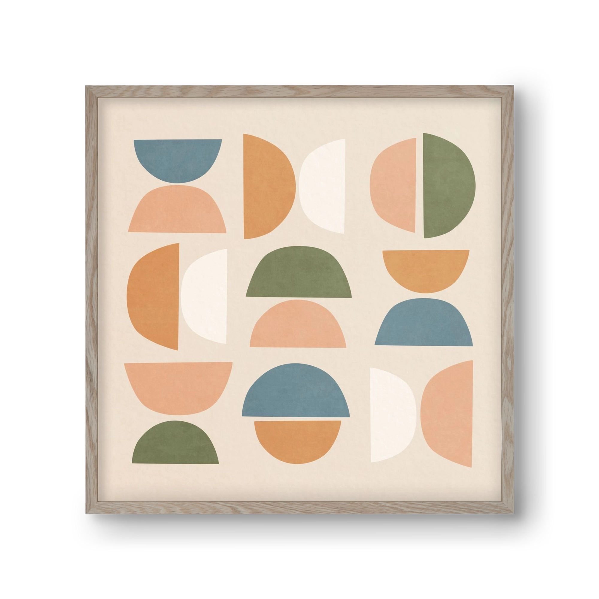 MINIMAL GEOMETIC ART 02, 30x30 cm (30x30 cm), Tölgy keret