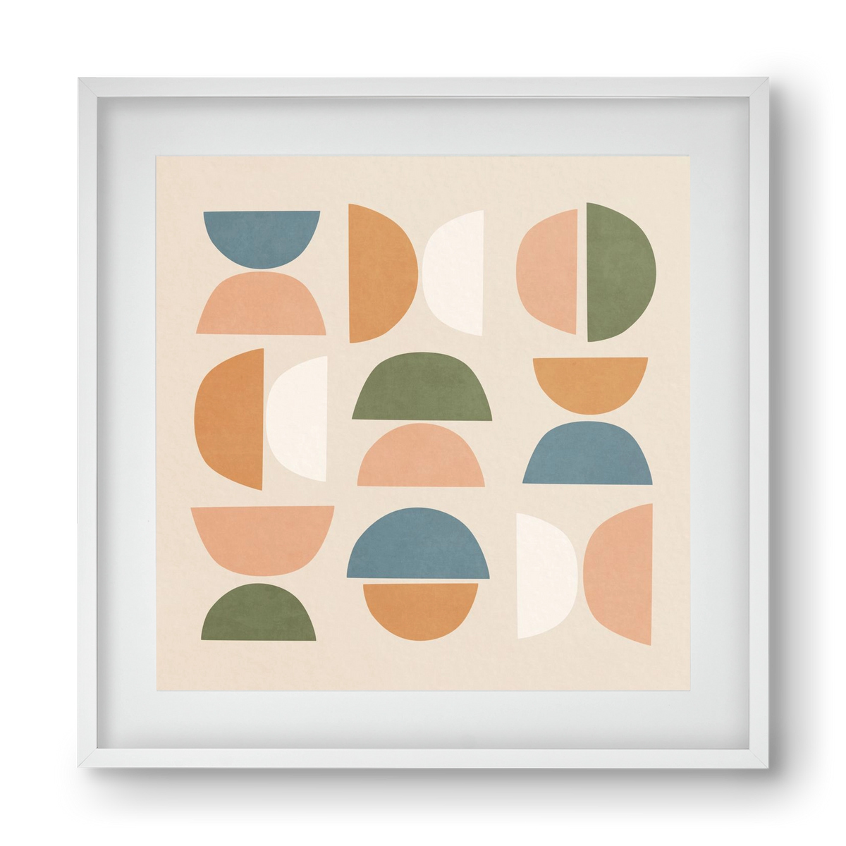 MINIMAL GEOMETIC ART 02, 40x40 cm (30x30 cm), Fehér keret, paszpartuval