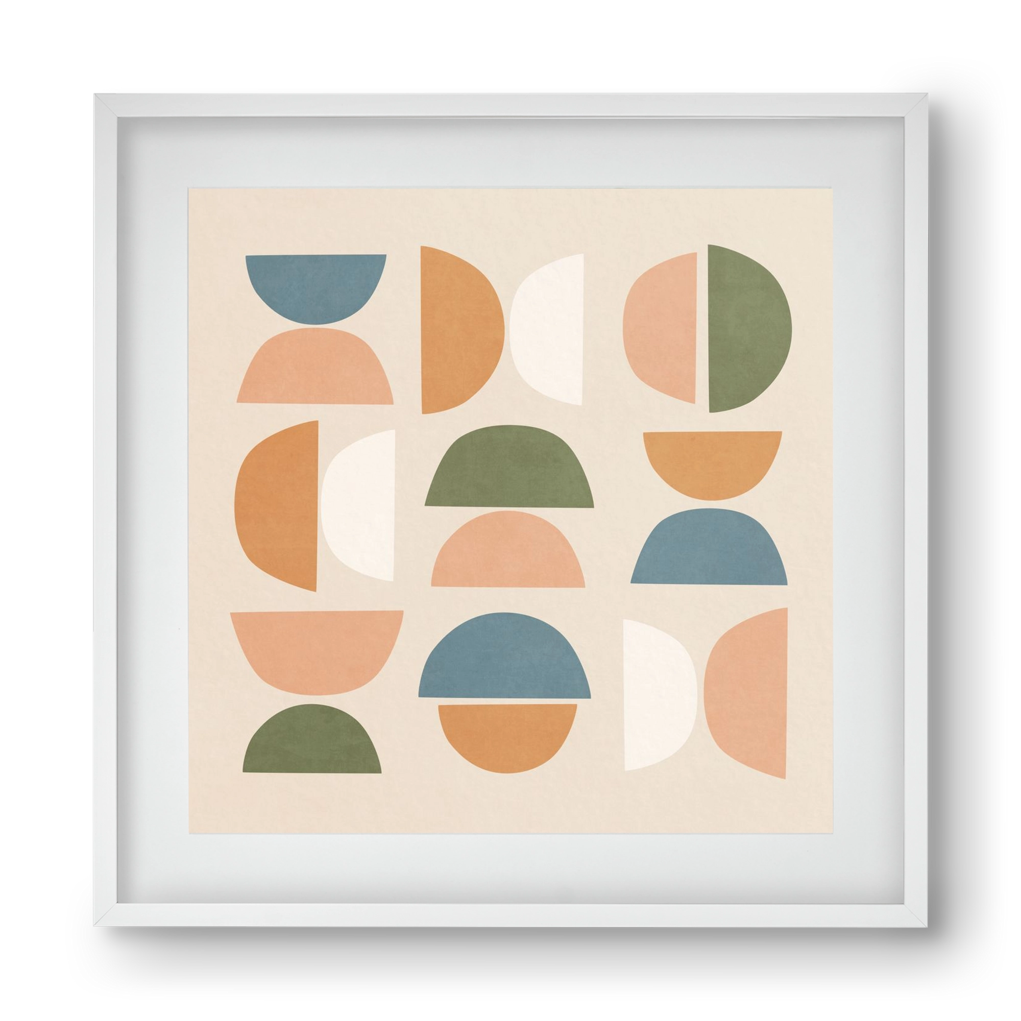 MINIMAL GEOMETIC ART 02, 40x40 cm (30x30 cm), Fehér keret, paszpartuval