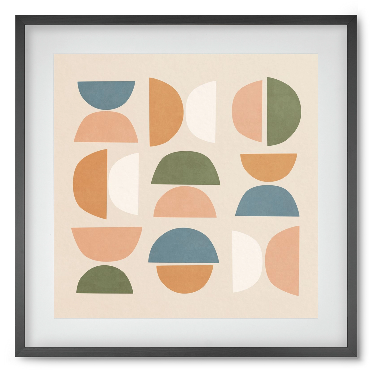 MINIMAL GEOMETIC ART 02, 50x50 cm (40x40 cm), Fekete keret, paszpartuval