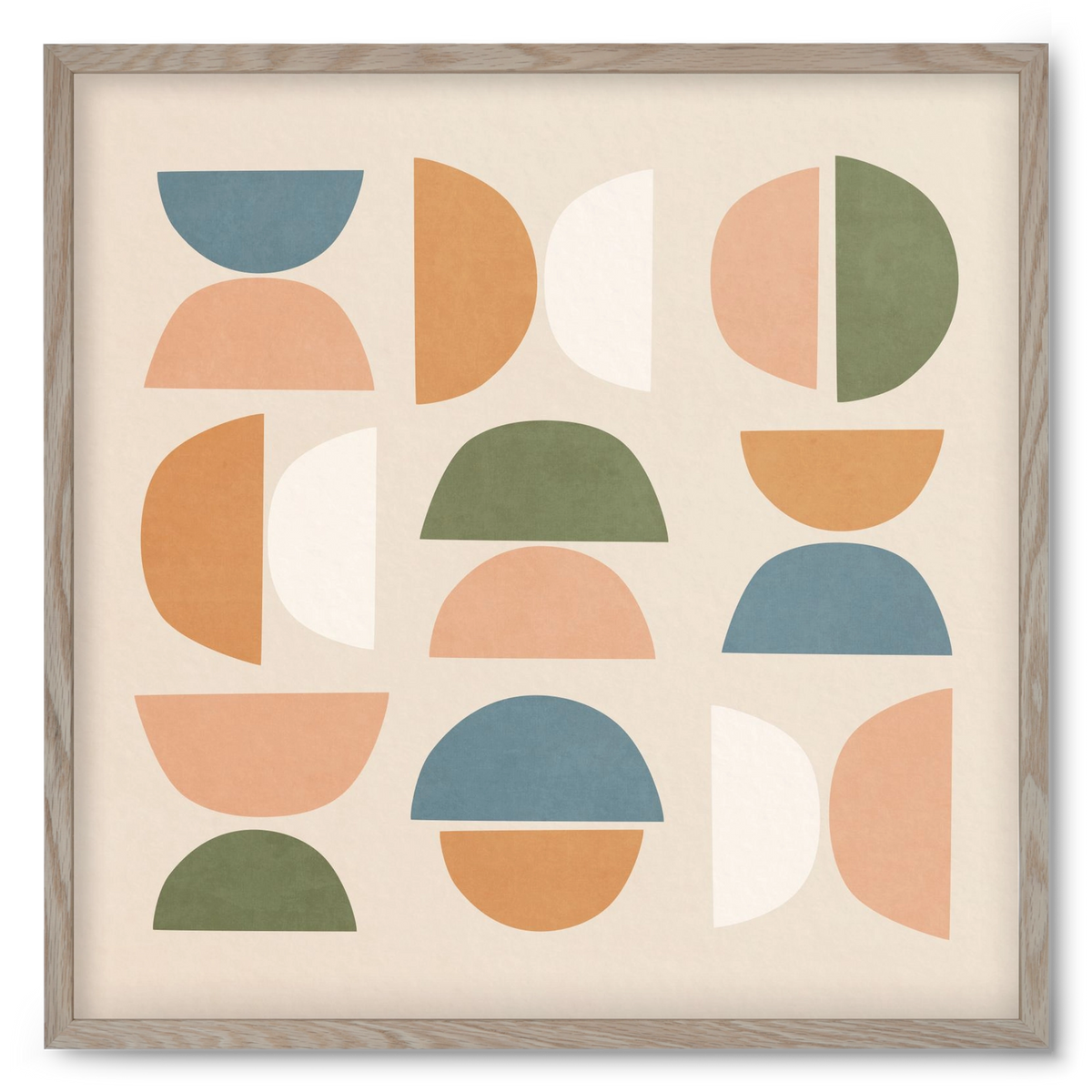 MINIMAL GEOMETIC ART 02, 50x50 cm (50x50 cm), Tölgy keret