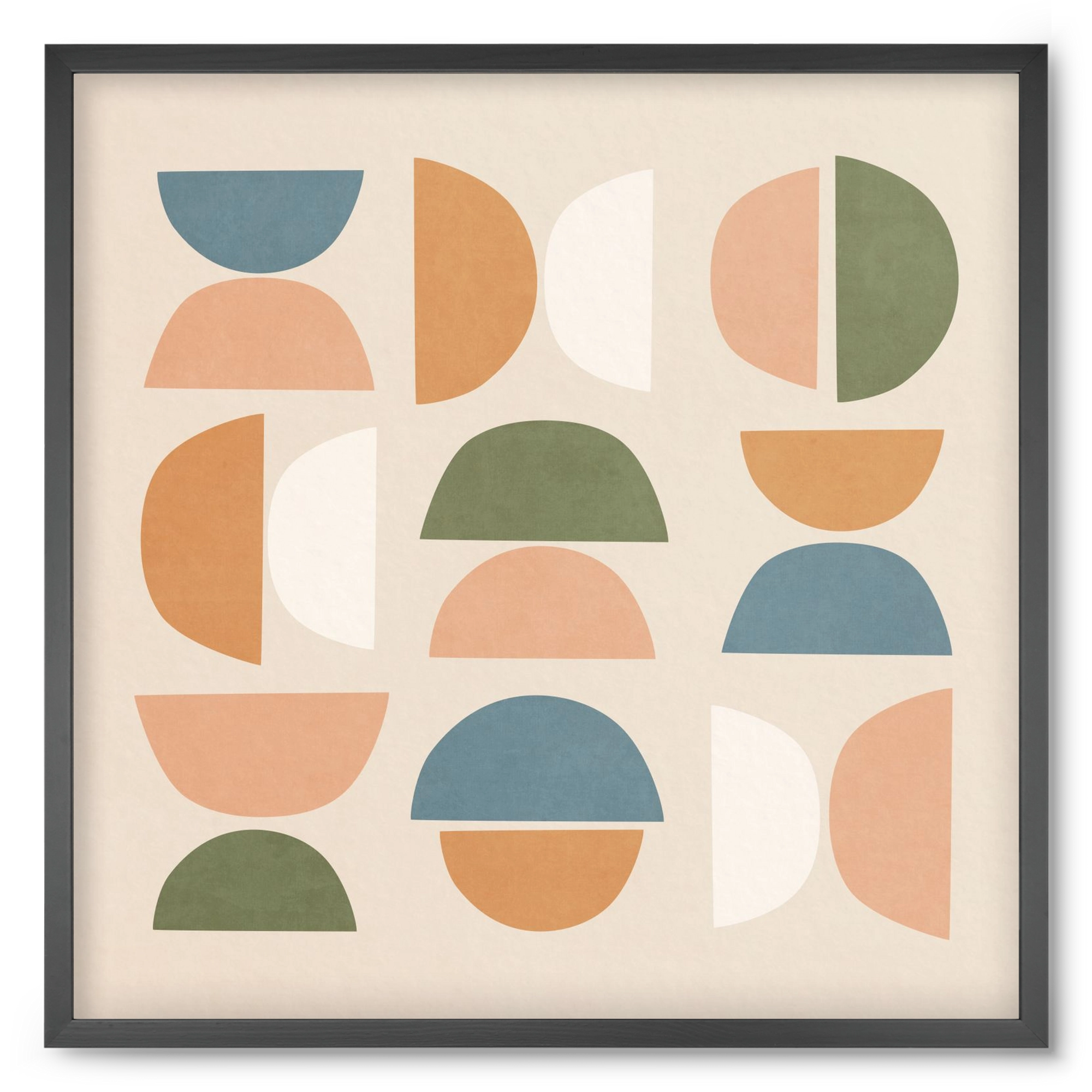 MINIMAL GEOMETIC ART 02, 50x50 cm (50x50 cm), Fekete keret