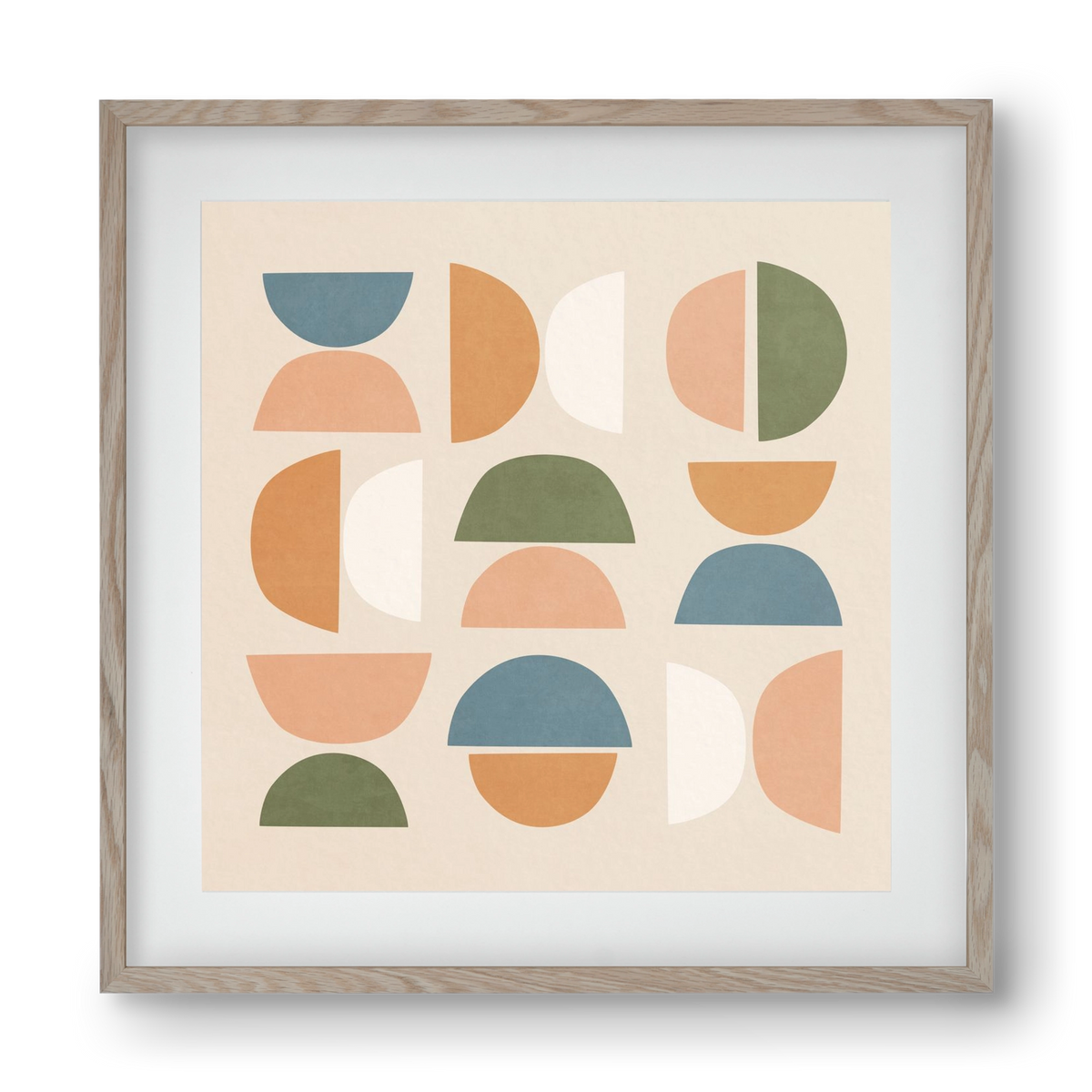 MINIMAL GEOMETIC ART 02, 40x40 cm (30x30 cm), Tölgy keret, paszpartuval
