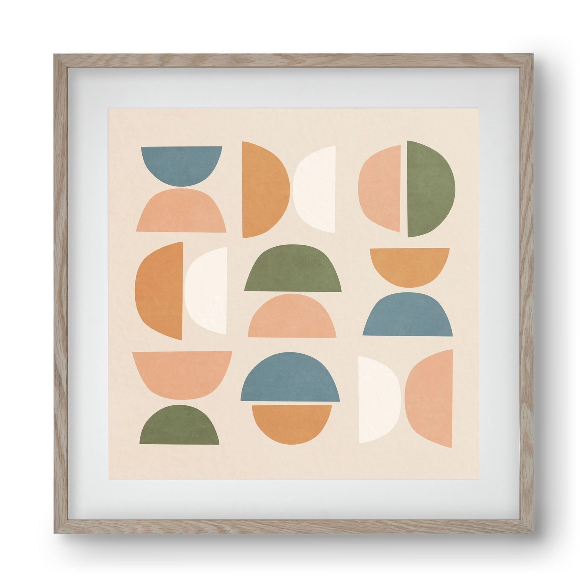 MINIMAL GEOMETIC ART 02, 40x40 cm (30x30 cm), Tölgy keret, paszpartuval