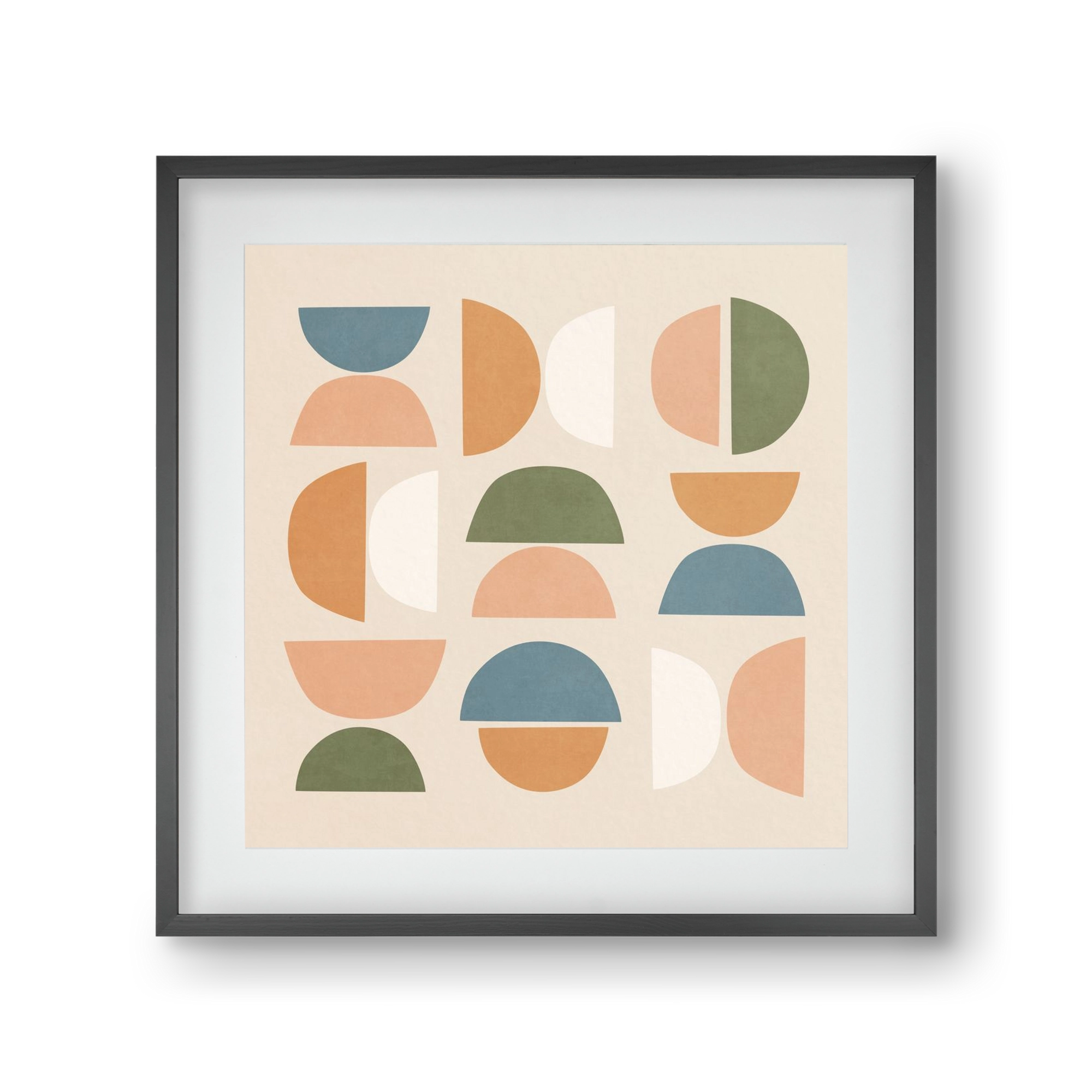 MINIMAL GEOMETIC ART 02, 30x30 cm (20x20 cm), Fekete keret, paszpartuval