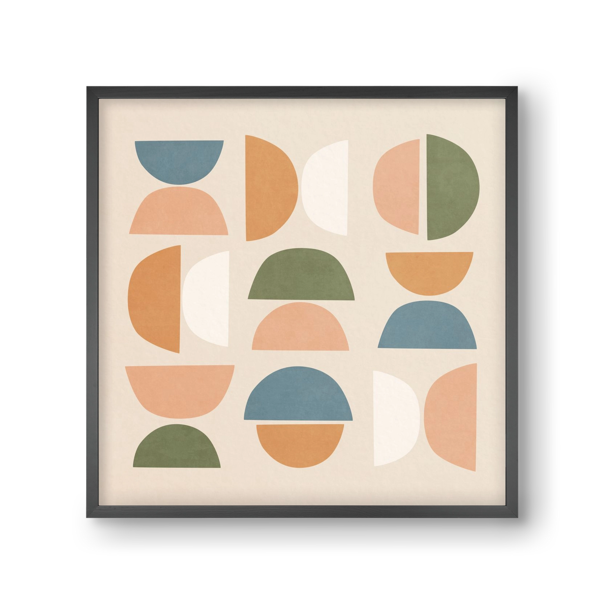MINIMAL GEOMETIC ART 02, 30x30 cm (30x30 cm), Fekete keret
