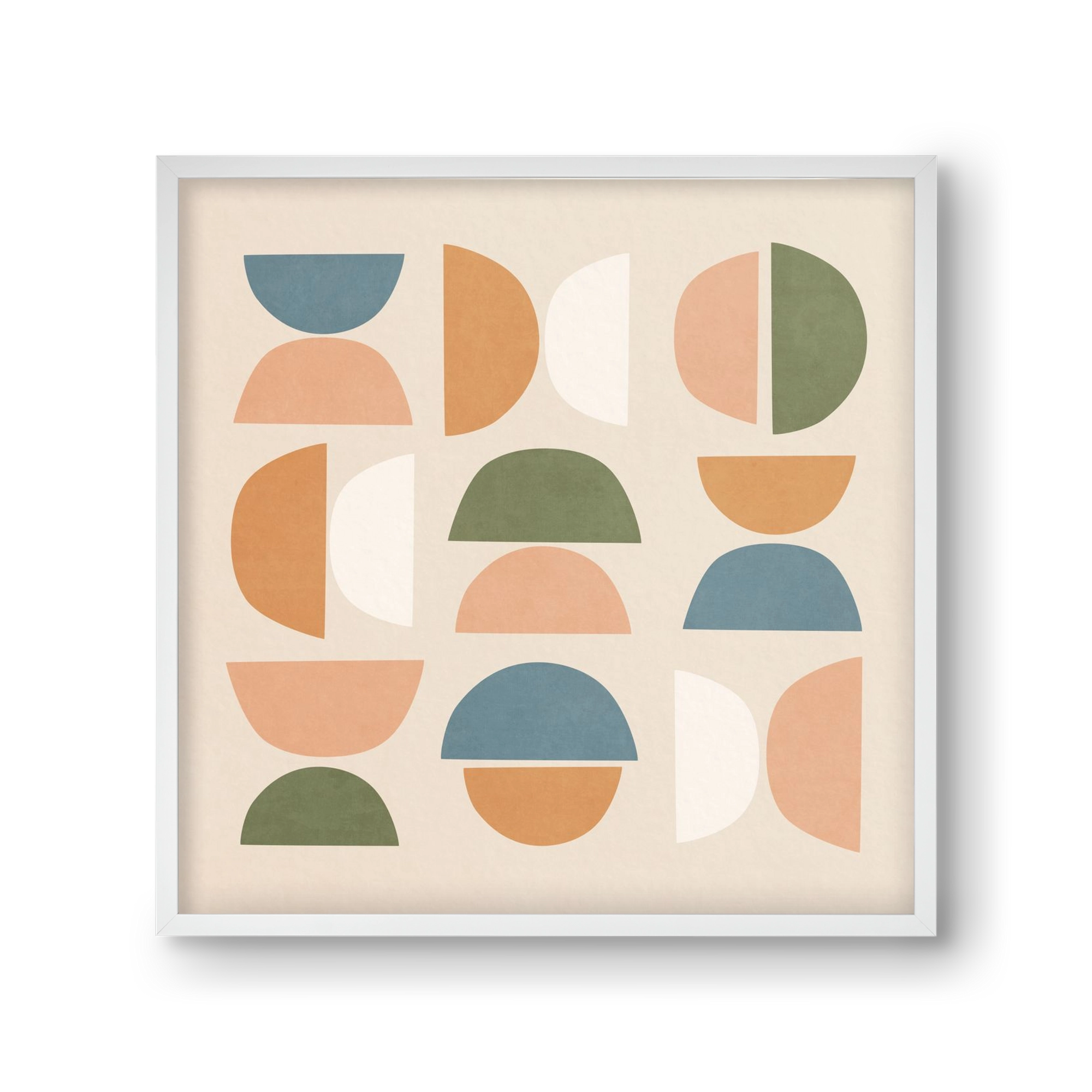 MINIMAL GEOMETIC ART 02, 30x30 cm (30x30 cm), Fehér keret