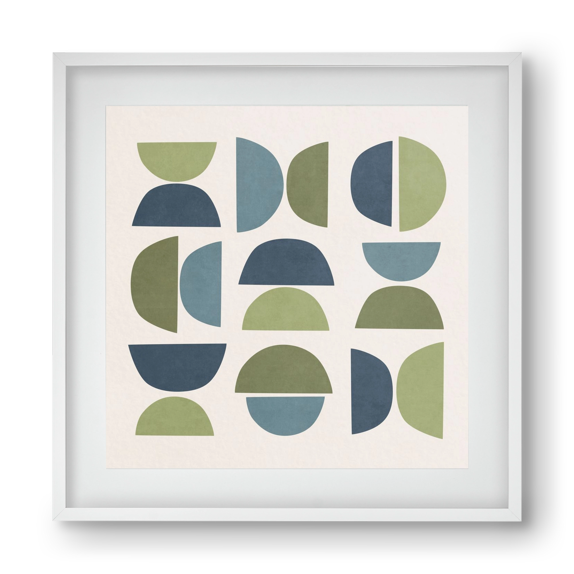 MINIMAL GEOMETIC ART 03, 40x40 cm (30x30 cm), Fehér keret, paszpartuval