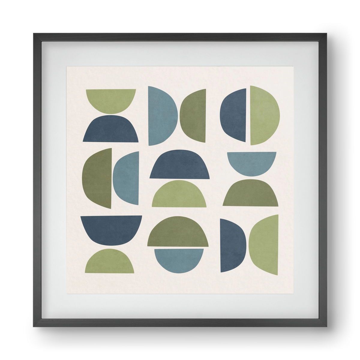 MINIMAL GEOMETIC ART 03, 40x40 cm (30x30 cm), Fekete keret, paszpartuval