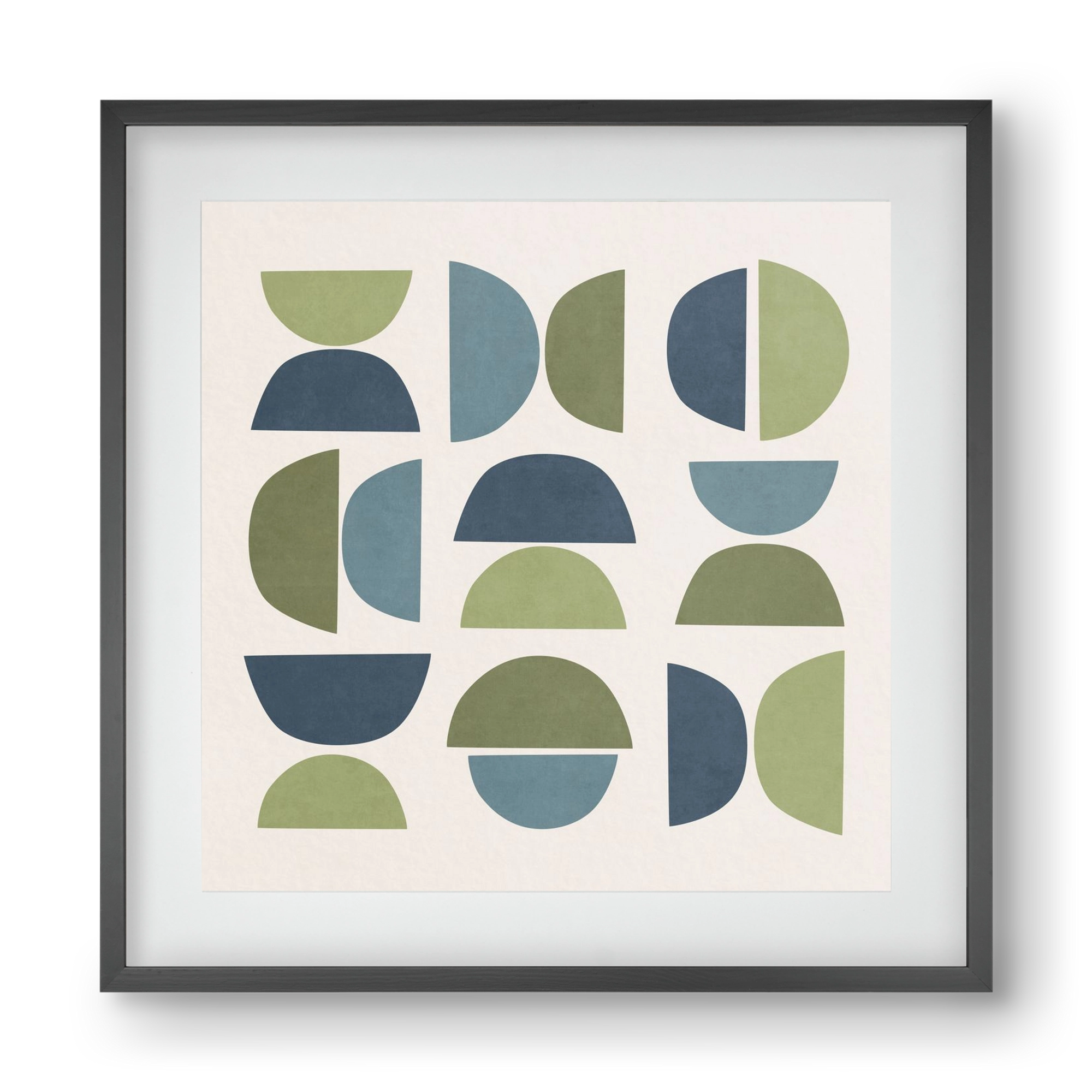 MINIMAL GEOMETIC ART 03, 40x40 cm (30x30 cm), Fekete keret, paszpartuval