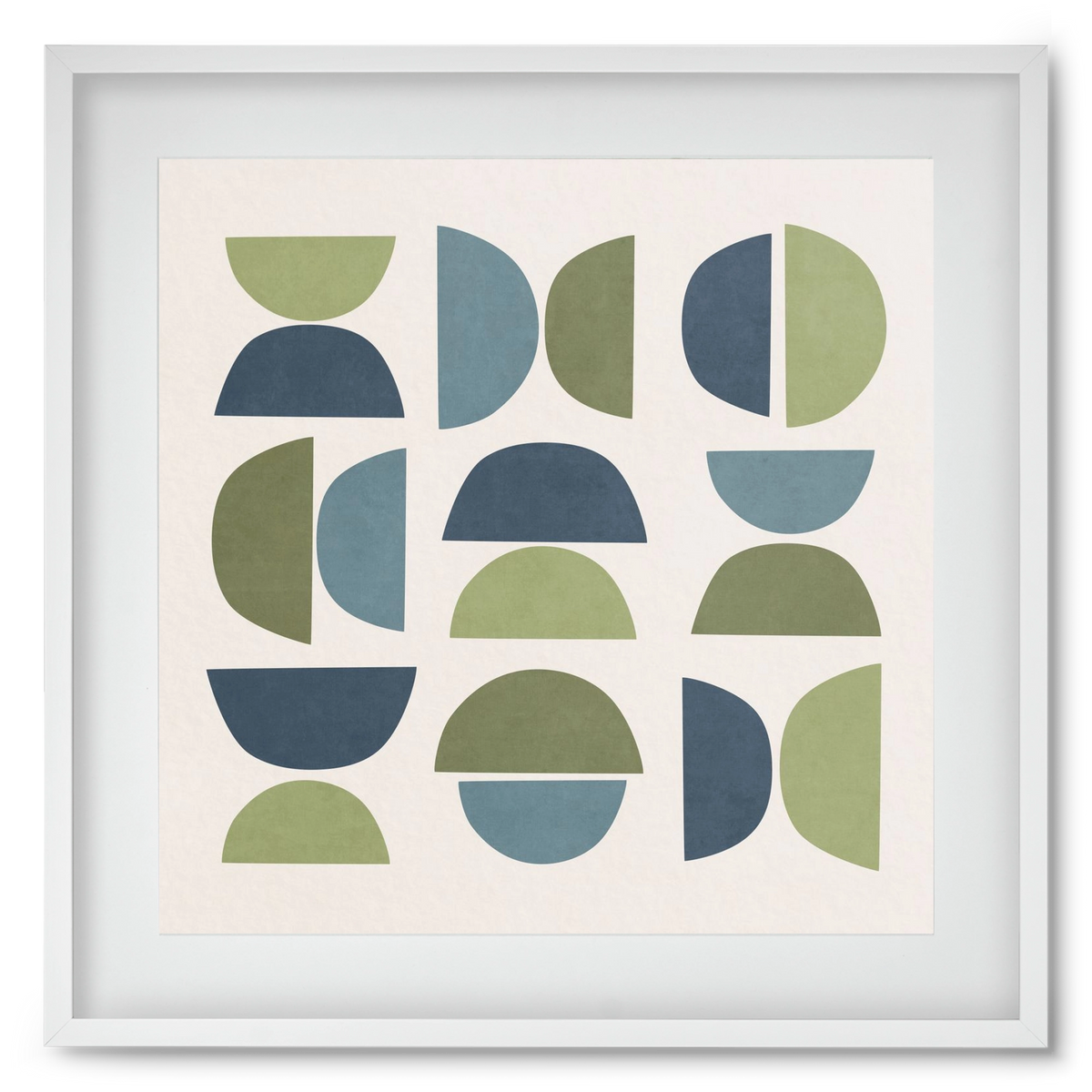 MINIMAL GEOMETIC ART 03, 50x50 cm (40x40 cm), Fehér keret, paszpartuval