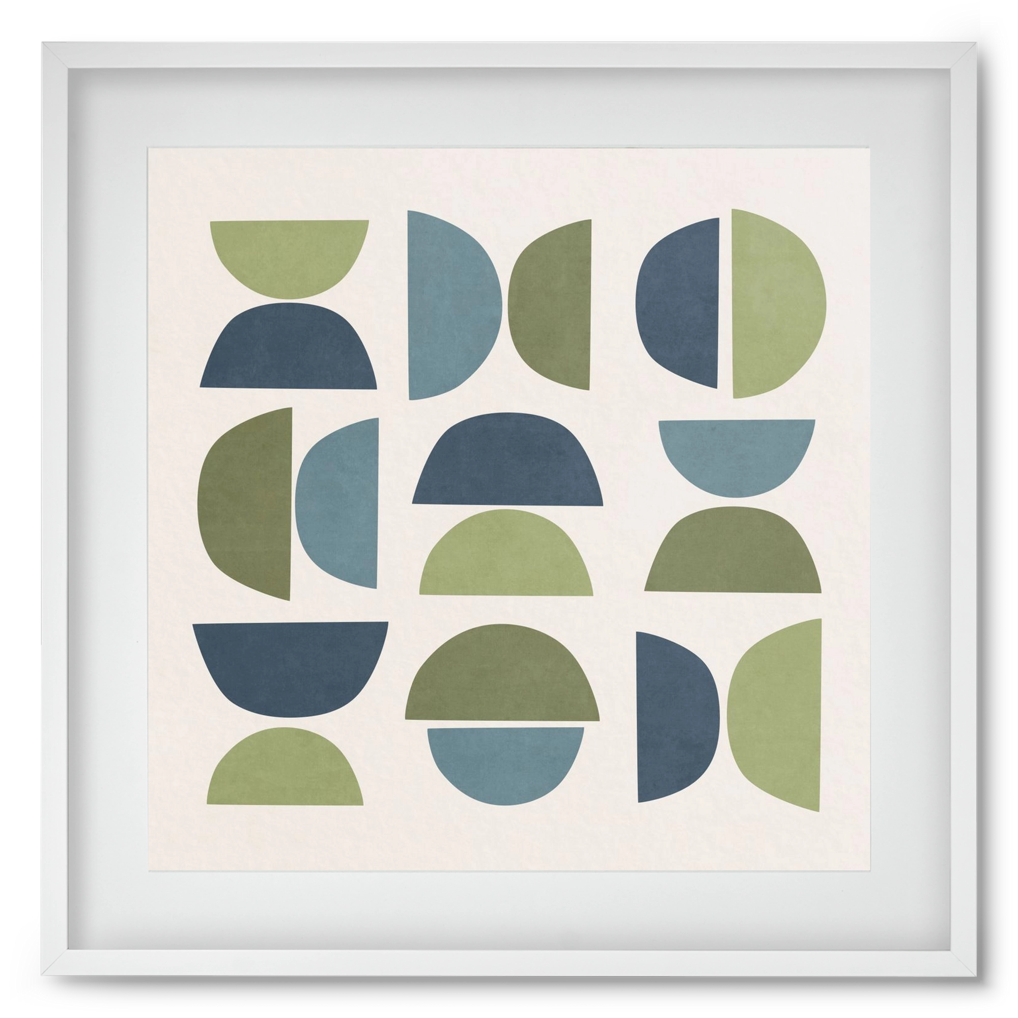 MINIMAL GEOMETIC ART 03, 50x50 cm (40x40 cm), Fehér keret, paszpartuval