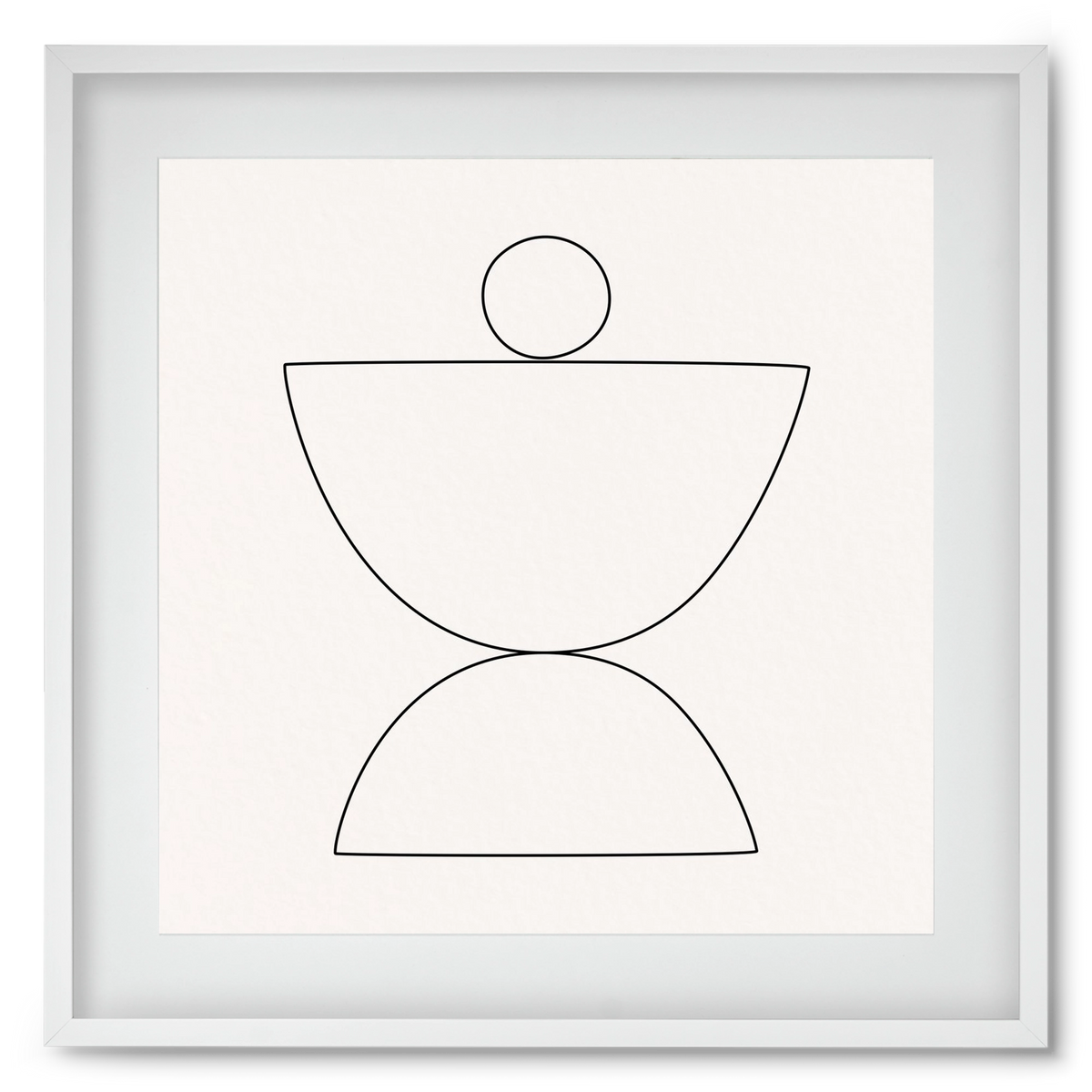 MINIMAL GEOMETIC ART - LINE 02, 50x50 cm (40x40 cm), Fehér keret, paszpartuval