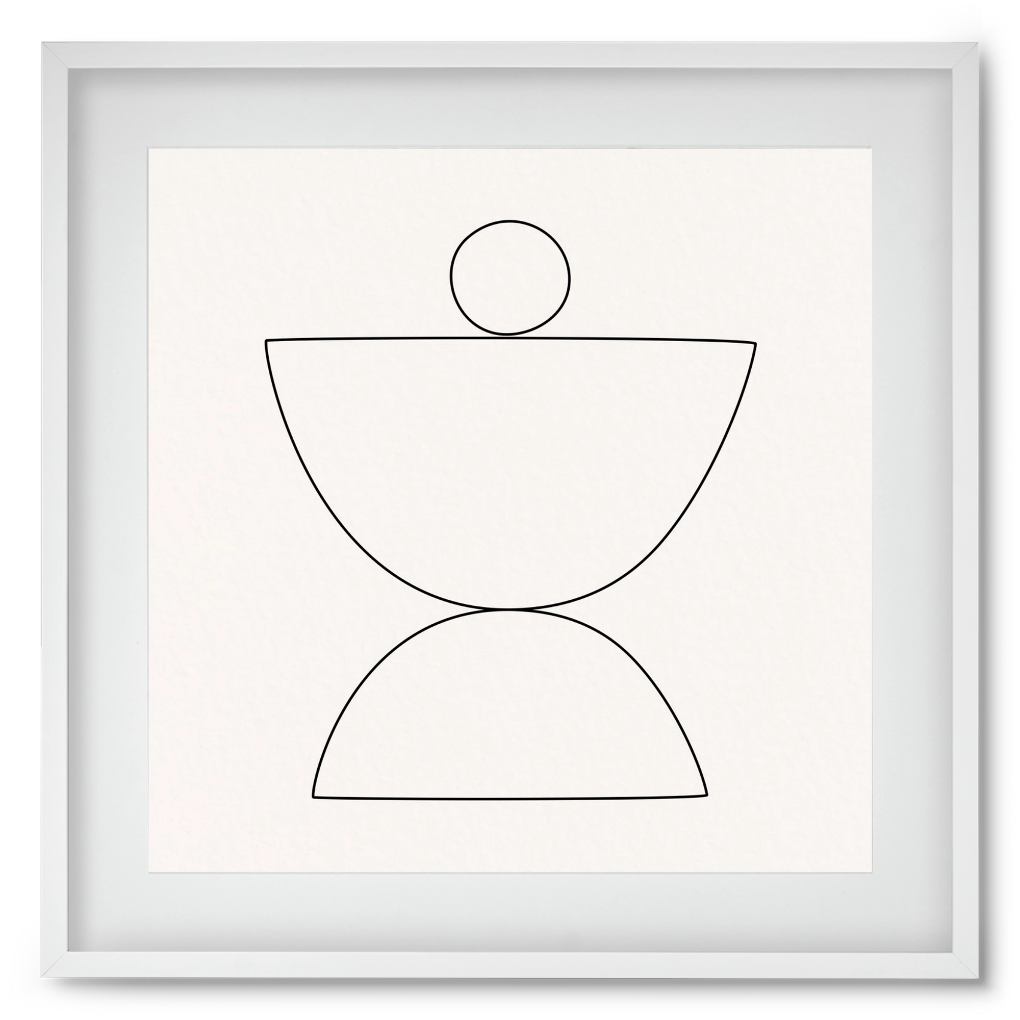 MINIMAL GEOMETIC ART - LINE 02, 50x50 cm (40x40 cm), Fehér keret, paszpartuval