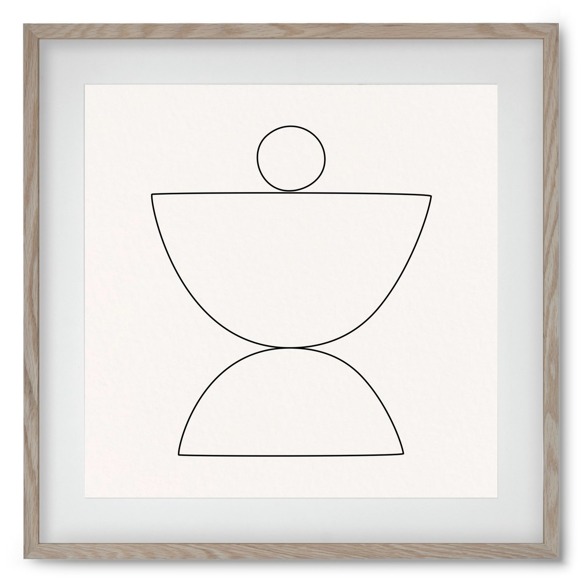 MINIMAL GEOMETIC ART - LINE 02, 50x50 cm (40x40 cm), Tölgy keret, paszpartuval