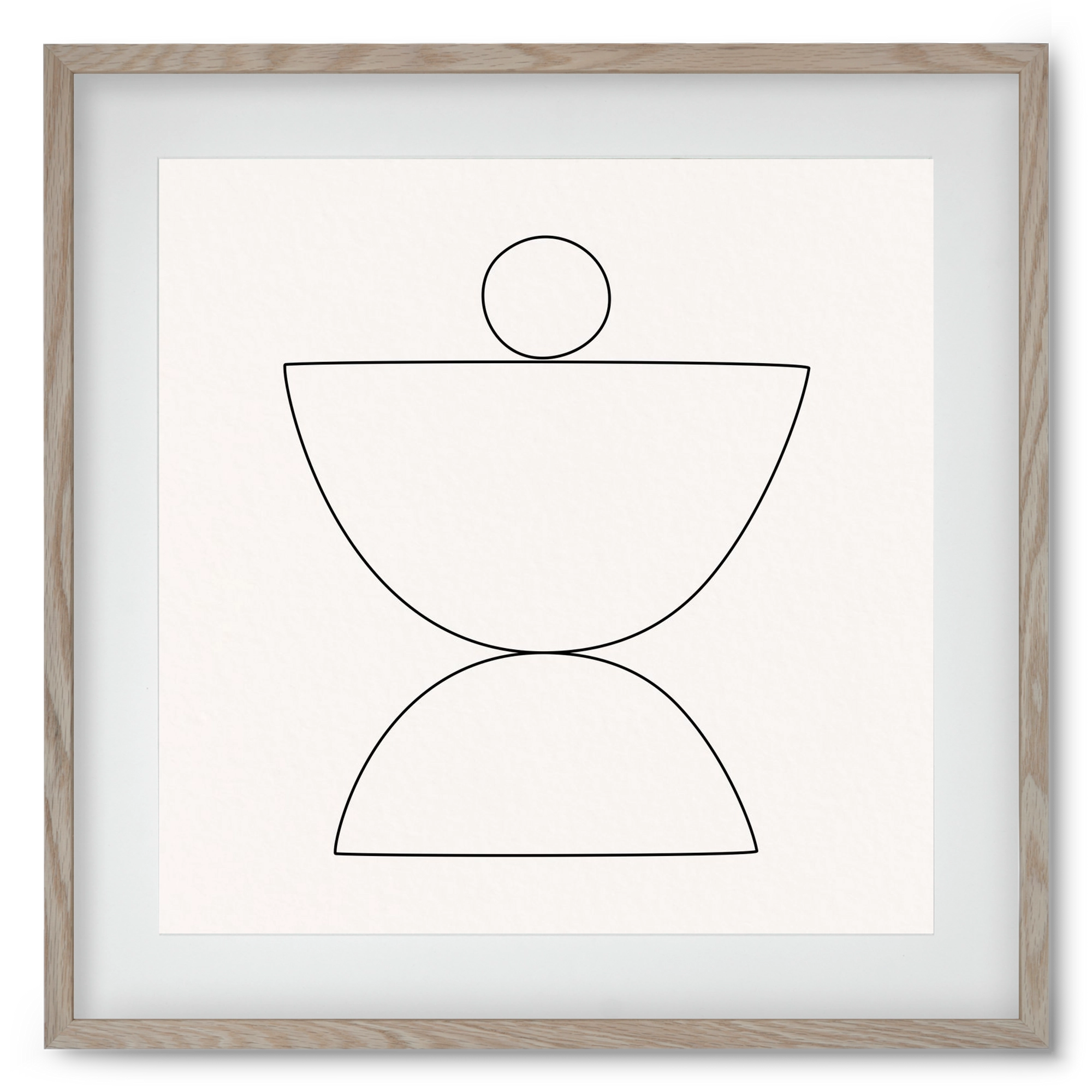 MINIMAL GEOMETIC ART - LINE 02, 50x50 cm (40x40 cm), Tölgy keret, paszpartuval