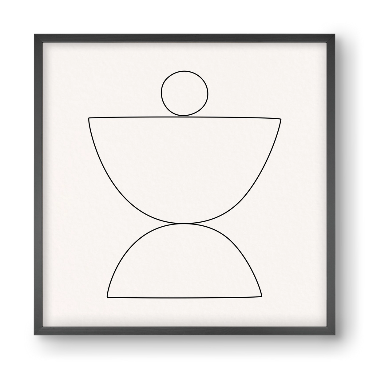 MINIMAL GEOMETIC ART - LINE 02, 40x40 cm (40x40 cm), Fekete keret