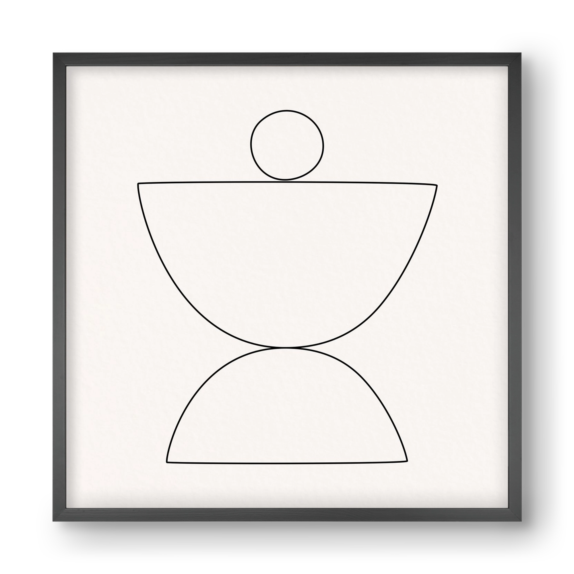 MINIMAL GEOMETIC ART - LINE 02, 40x40 cm (40x40 cm), Fekete keret