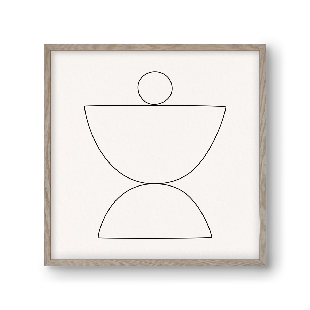 MINIMAL GEOMETIC ART - LINE 02, 30x30 cm (30x30 cm), Tölgy keret