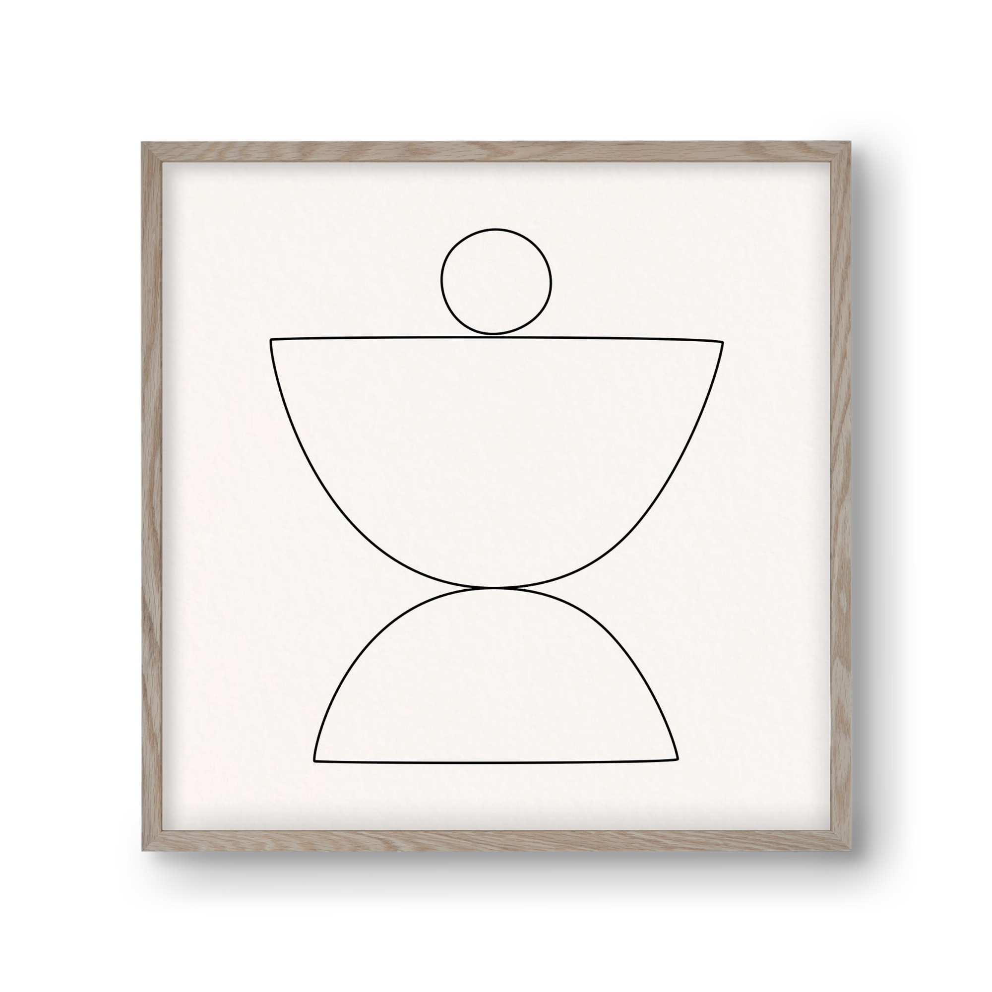 MINIMAL GEOMETIC ART - LINE 02, 30x30 cm (30x30 cm), Tölgy keret