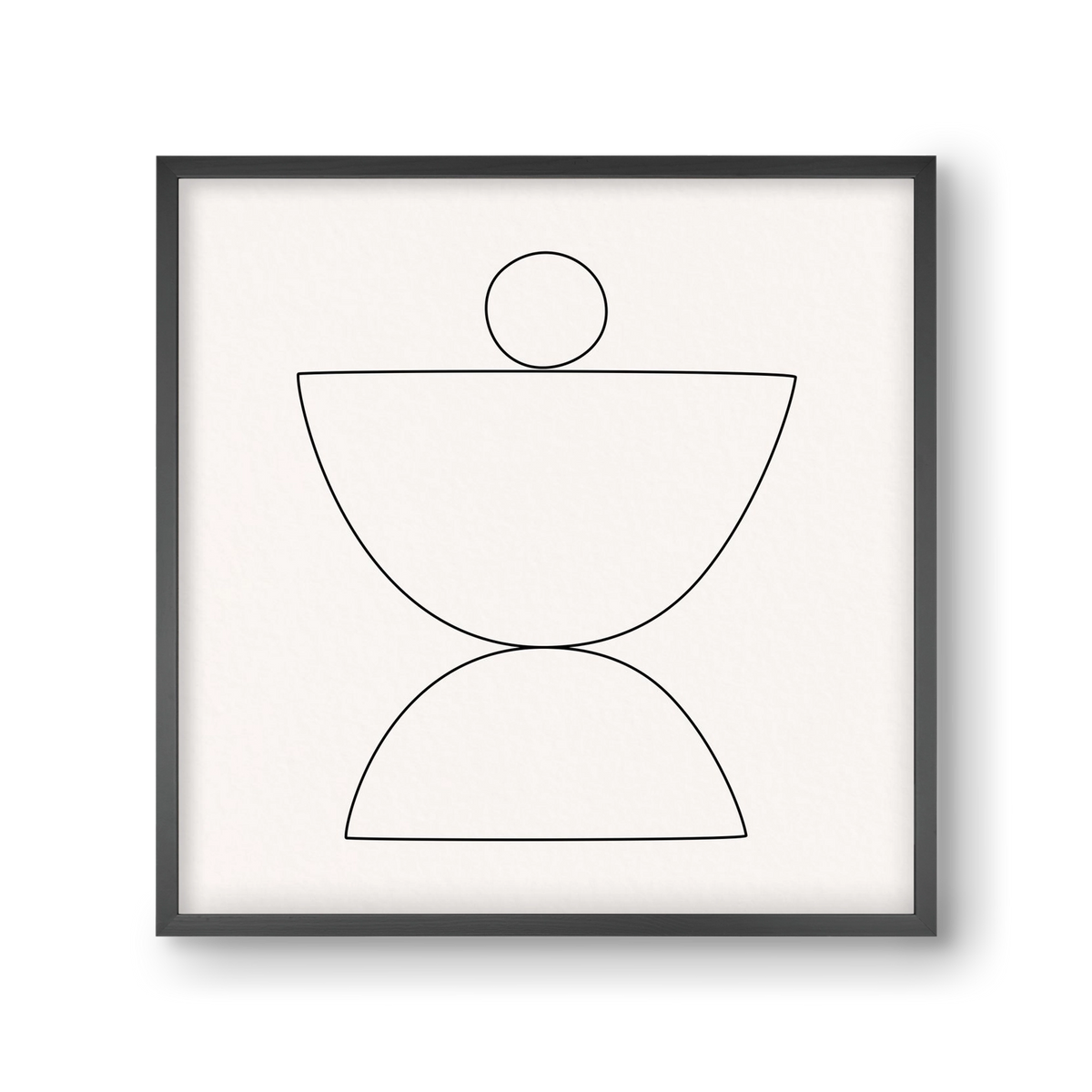 MINIMAL GEOMETIC ART - LINE 02, 30x30 cm (30x30 cm), Fekete keret