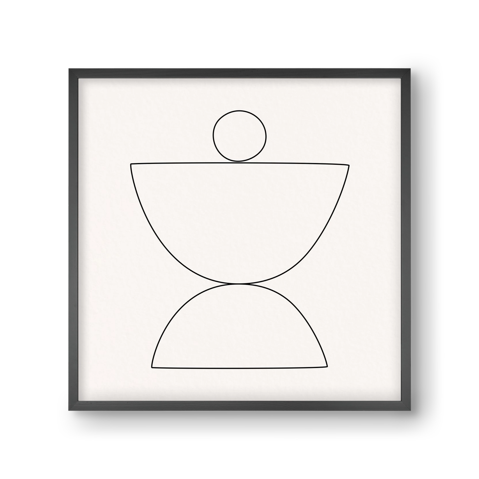 MINIMAL GEOMETIC ART - LINE 02, 30x30 cm (30x30 cm), Fekete keret