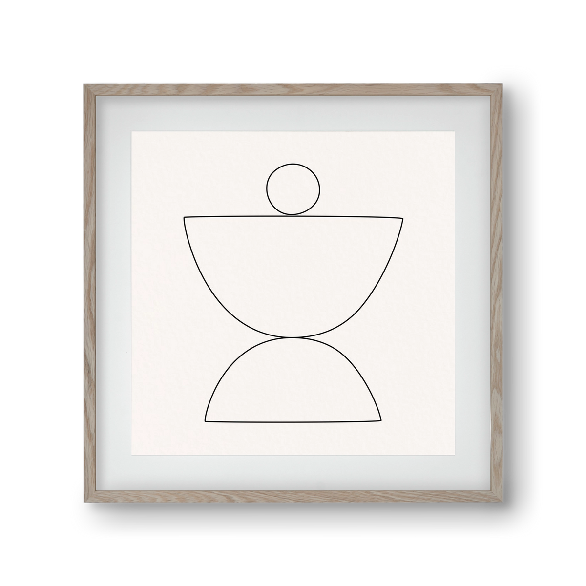 MINIMAL GEOMETIC ART - LINE 02, 30x30 cm (20x20 cm), Tölgy keret, paszpartuval