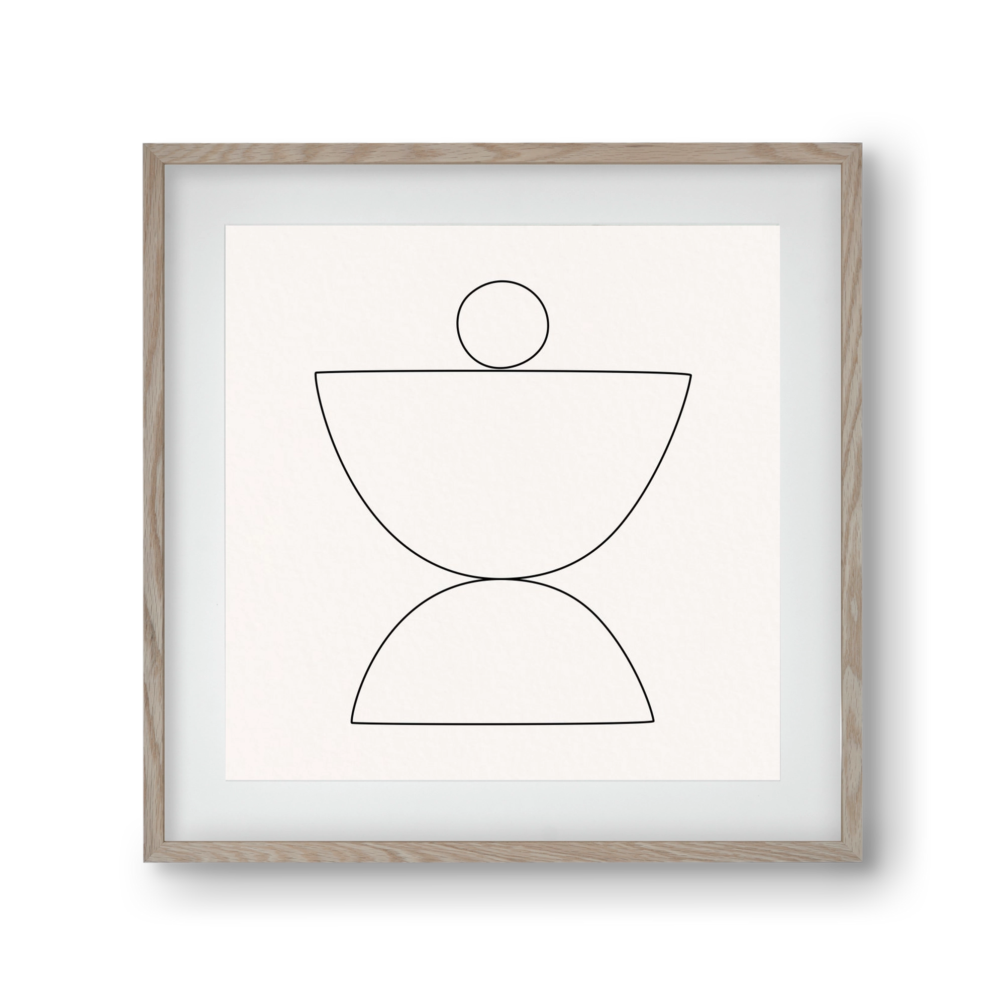 MINIMAL GEOMETIC ART - LINE 02, 30x30 cm (20x20 cm), Tölgy keret, paszpartuval