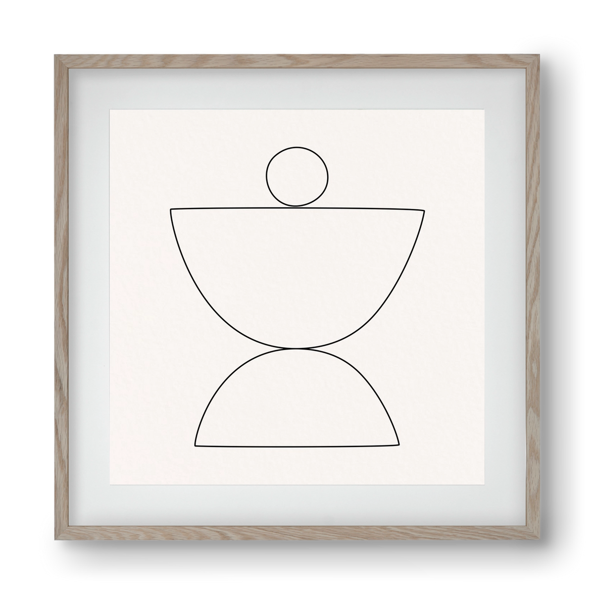 MINIMAL GEOMETIC ART - LINE 02, 40x40 cm (30x30 cm), Tölgy keret, paszpartuval