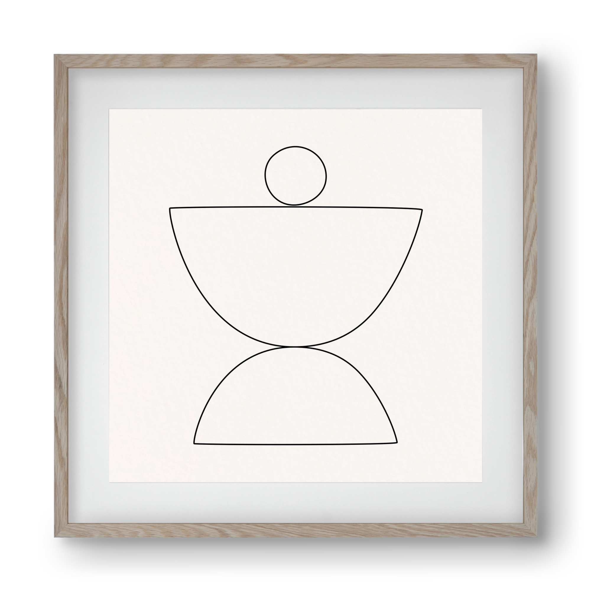 MINIMAL GEOMETIC ART - LINE 02, 40x40 cm (30x30 cm), Tölgy keret, paszpartuval