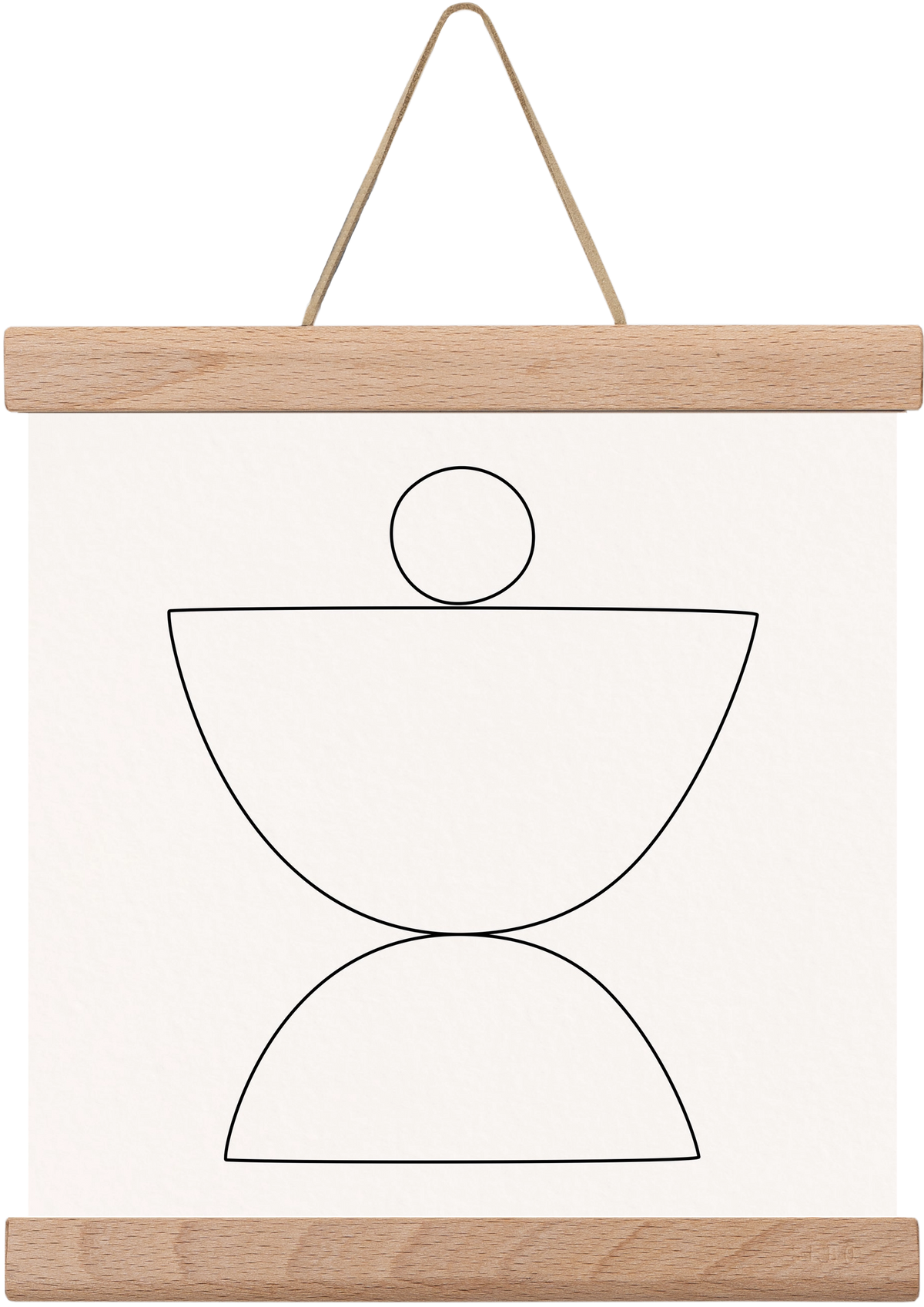 MINIMAL GEOMETIC ART - LINE 02, 20x20 cm (20x20 cm), Tölgy akasztó