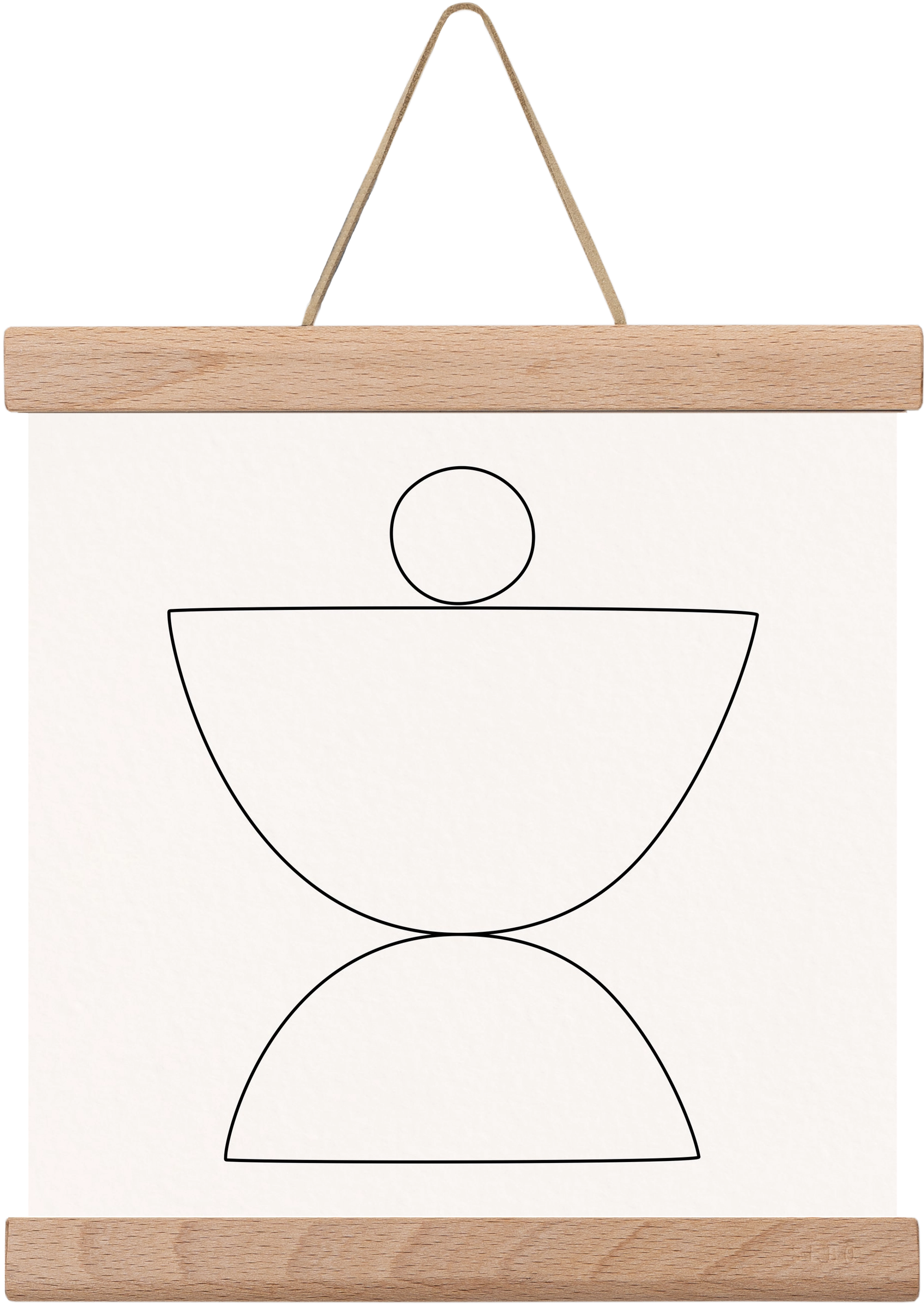 MINIMAL GEOMETIC ART - LINE 02, 20x20 cm (20x20 cm), Tölgy akasztó