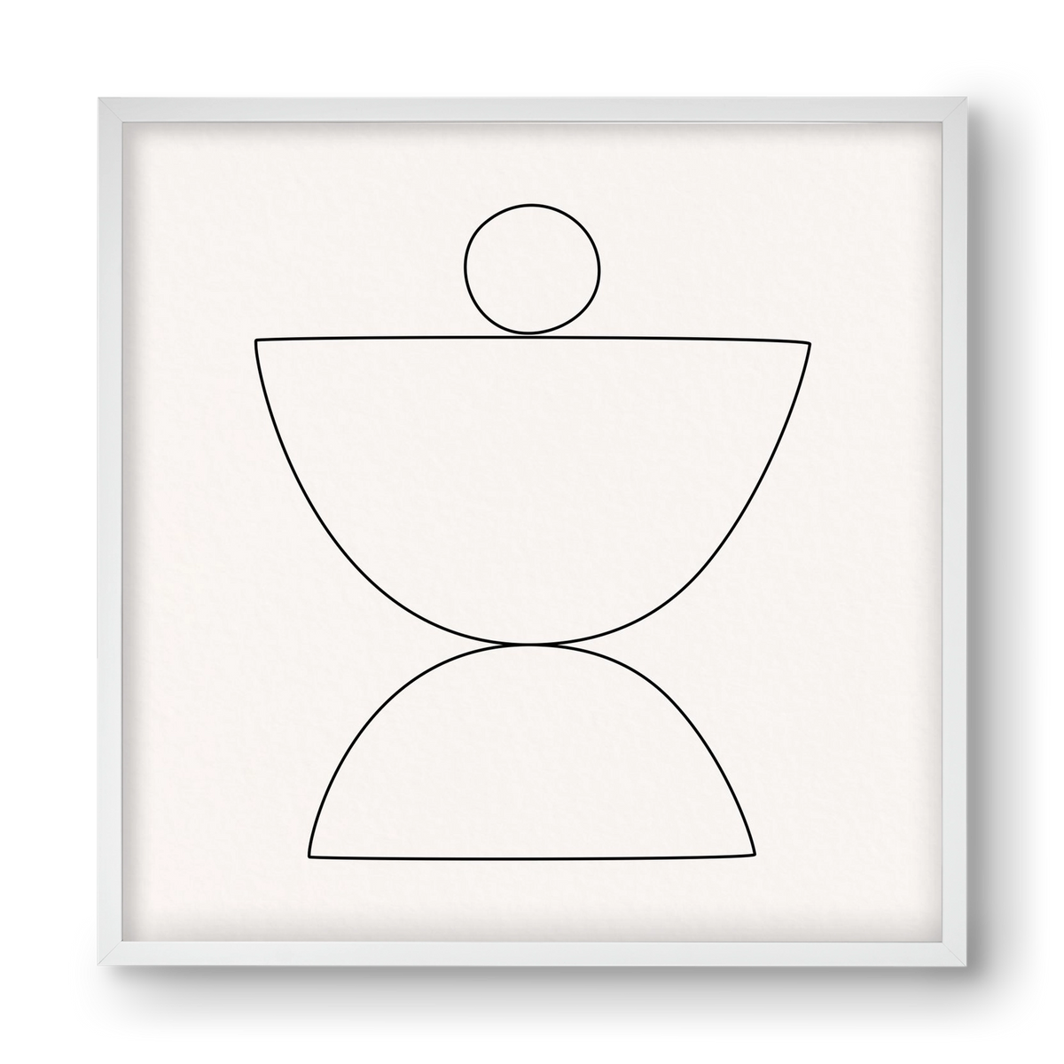 MINIMAL GEOMETIC ART - LINE 02, 40x40 cm (40x40 cm), Fehér keret