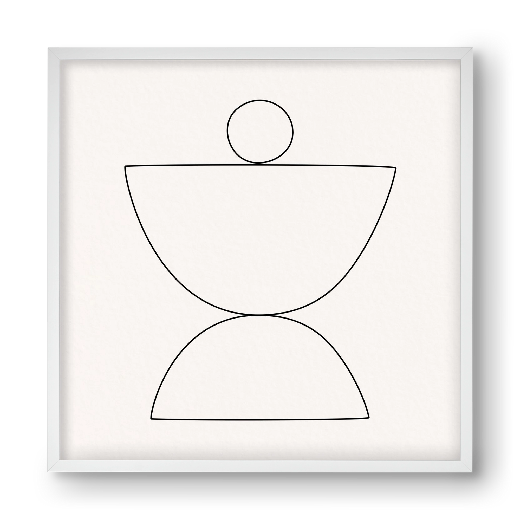 MINIMAL GEOMETIC ART - LINE 02, 40x40 cm (40x40 cm), Fehér keret