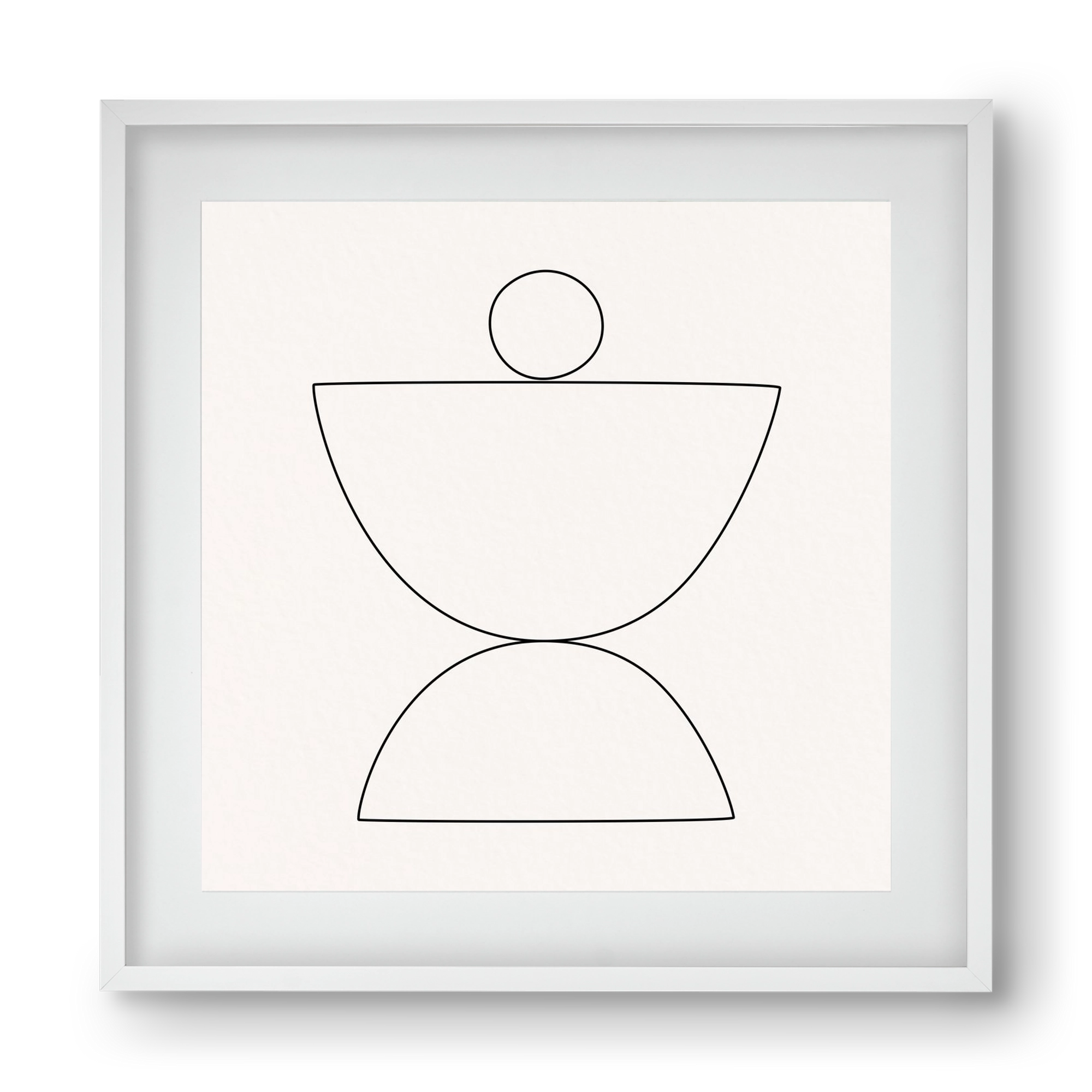 MINIMAL GEOMETIC ART - LINE 02, 40x40 cm (30x30 cm), Fehér keret, paszpartuval