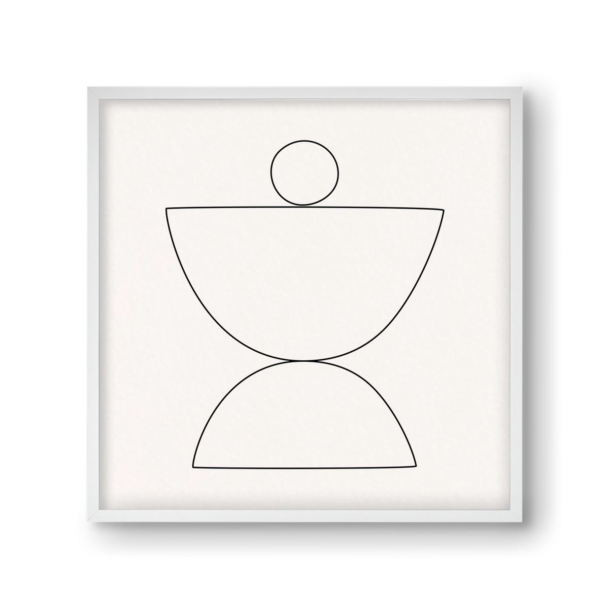 MINIMAL GEOMETIC ART - LINE 02, 30x30 cm (30x30 cm), Fehér keret