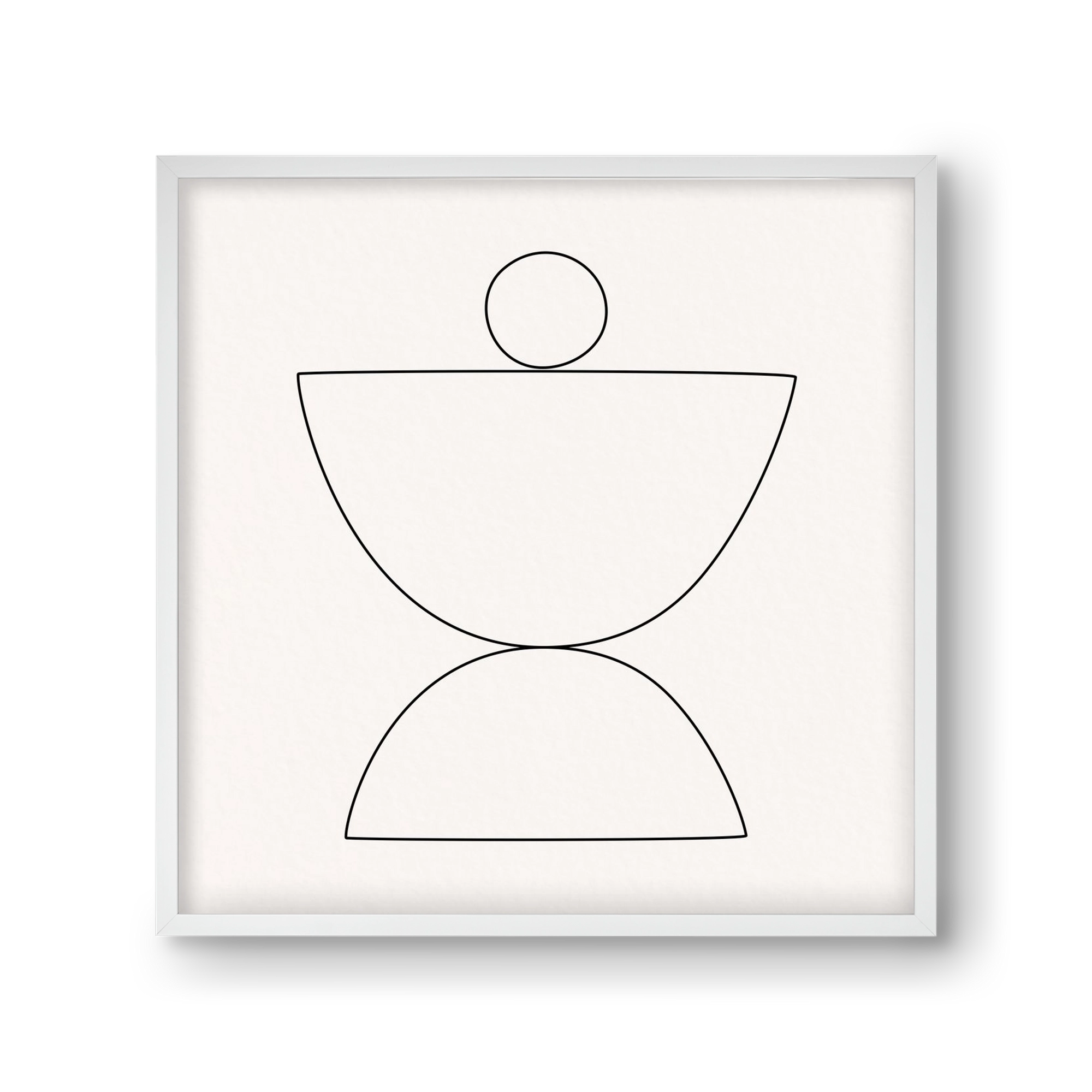 MINIMAL GEOMETIC ART - LINE 02, 30x30 cm (30x30 cm), Fehér keret