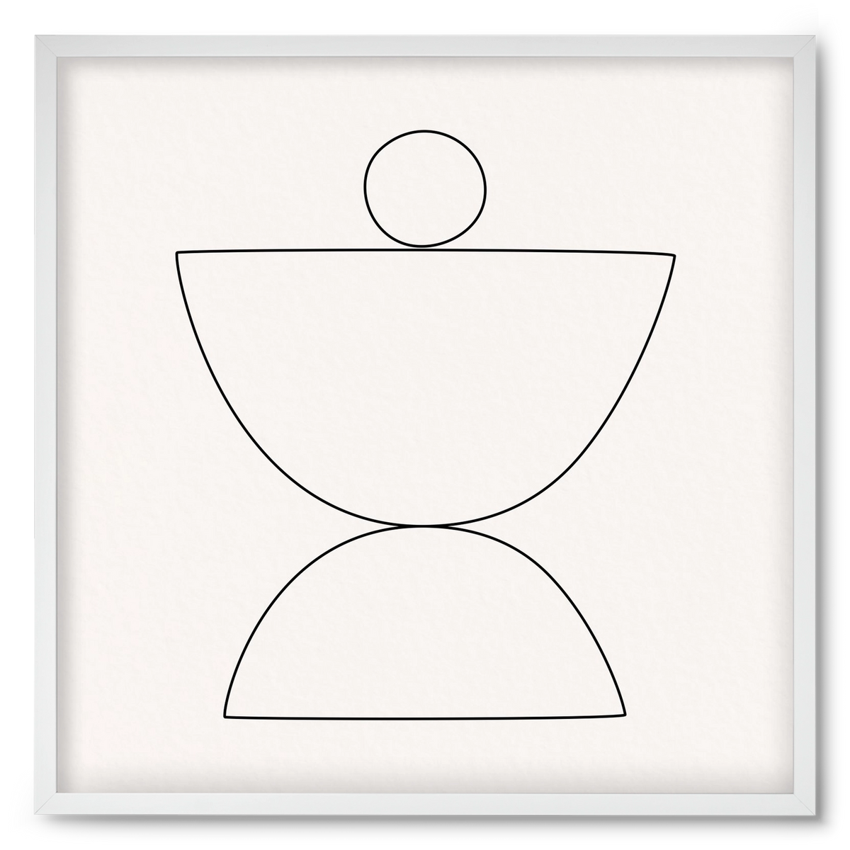 MINIMAL GEOMETIC ART - LINE 02, 50x50 cm (50x50 cm), Fehér keret