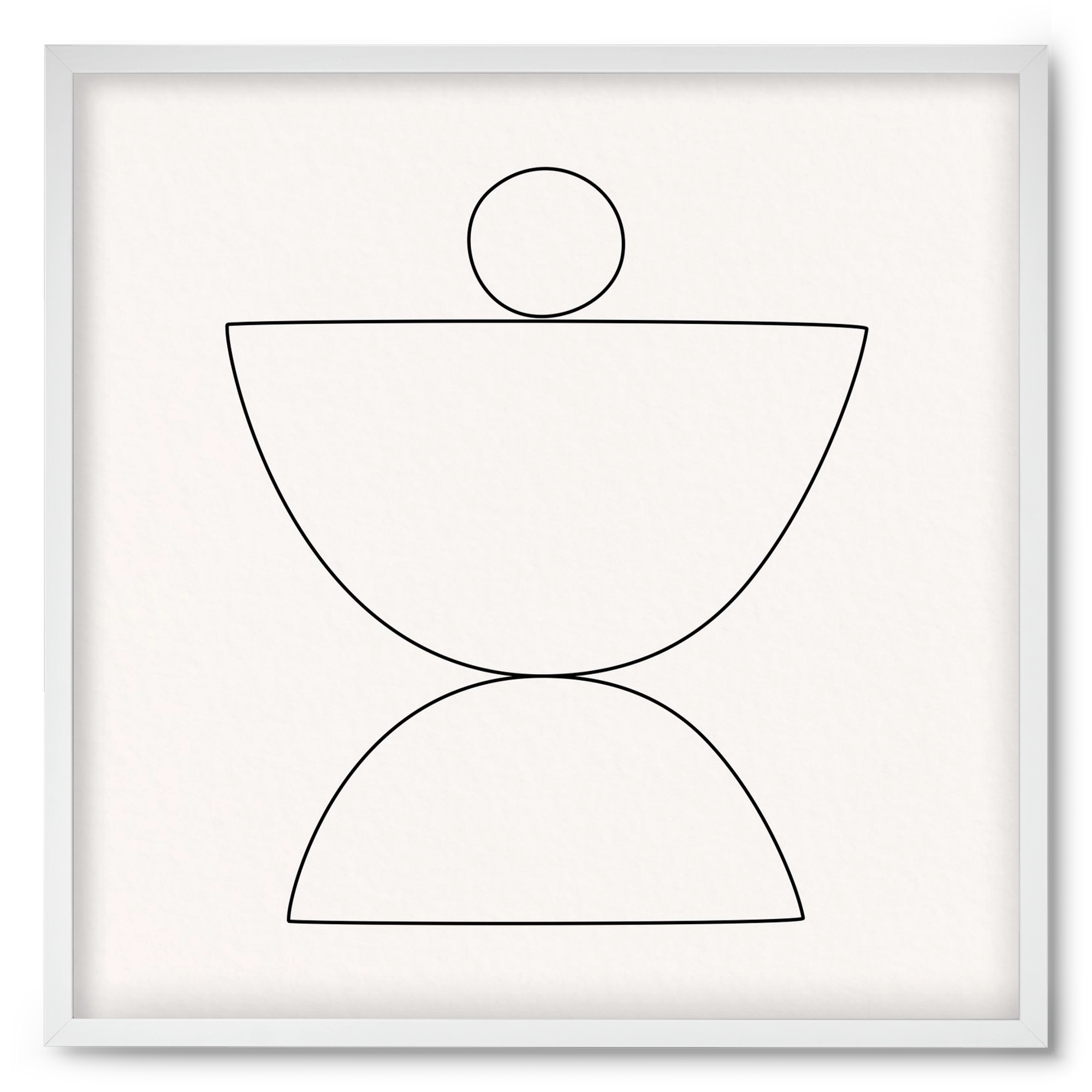 MINIMAL GEOMETIC ART - LINE 02, 50x50 cm (50x50 cm), Fehér keret