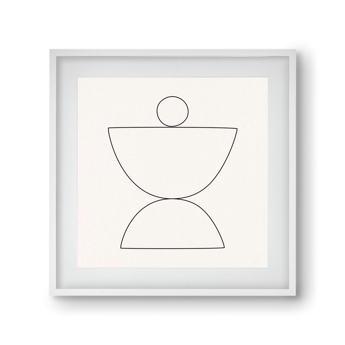 MINIMAL GEOMETIC ART - LINE 02, 30x30 cm (20x20 cm), Fehér keret, paszpartuval