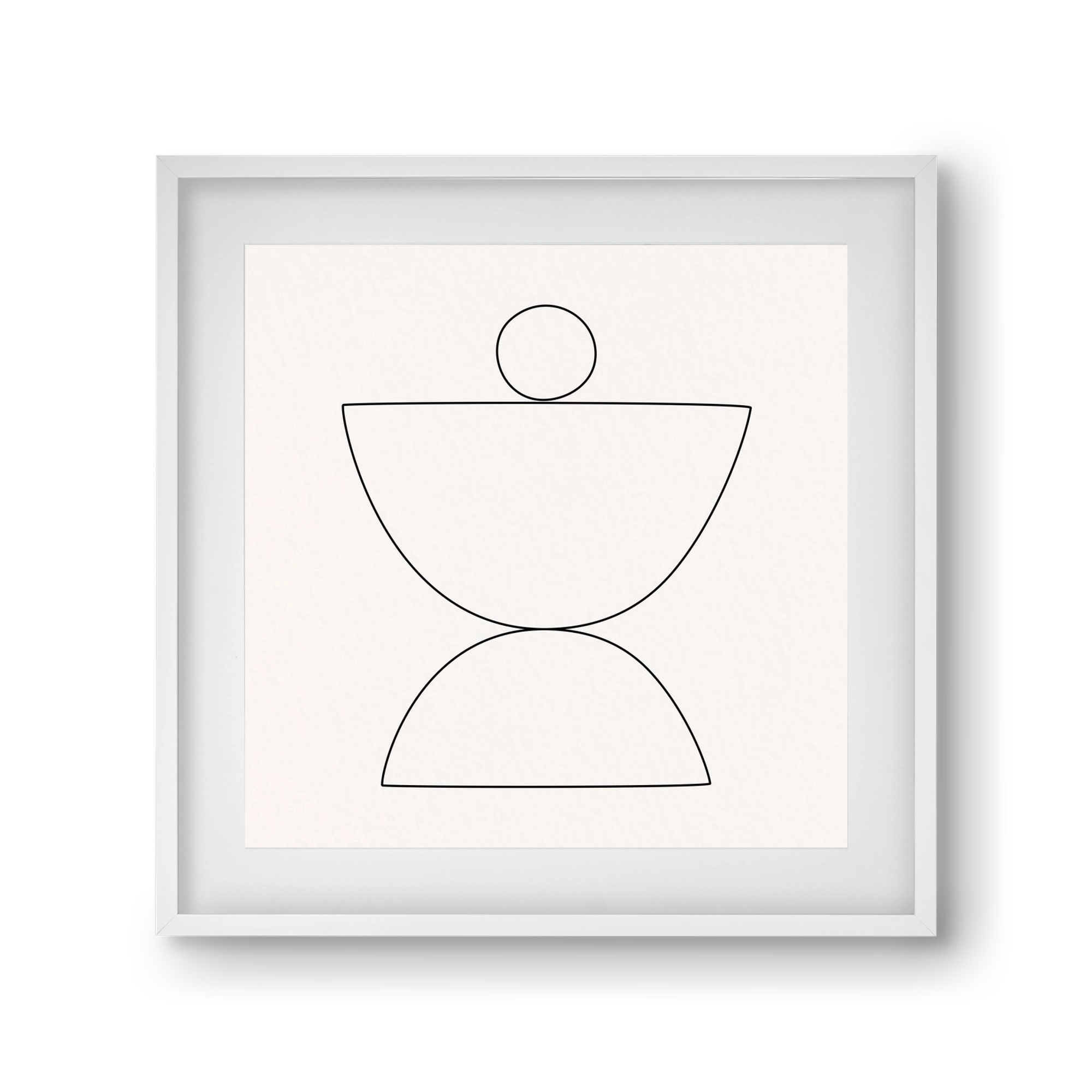 MINIMAL GEOMETIC ART - LINE 02, 30x30 cm (20x20 cm), Fehér keret, paszpartuval